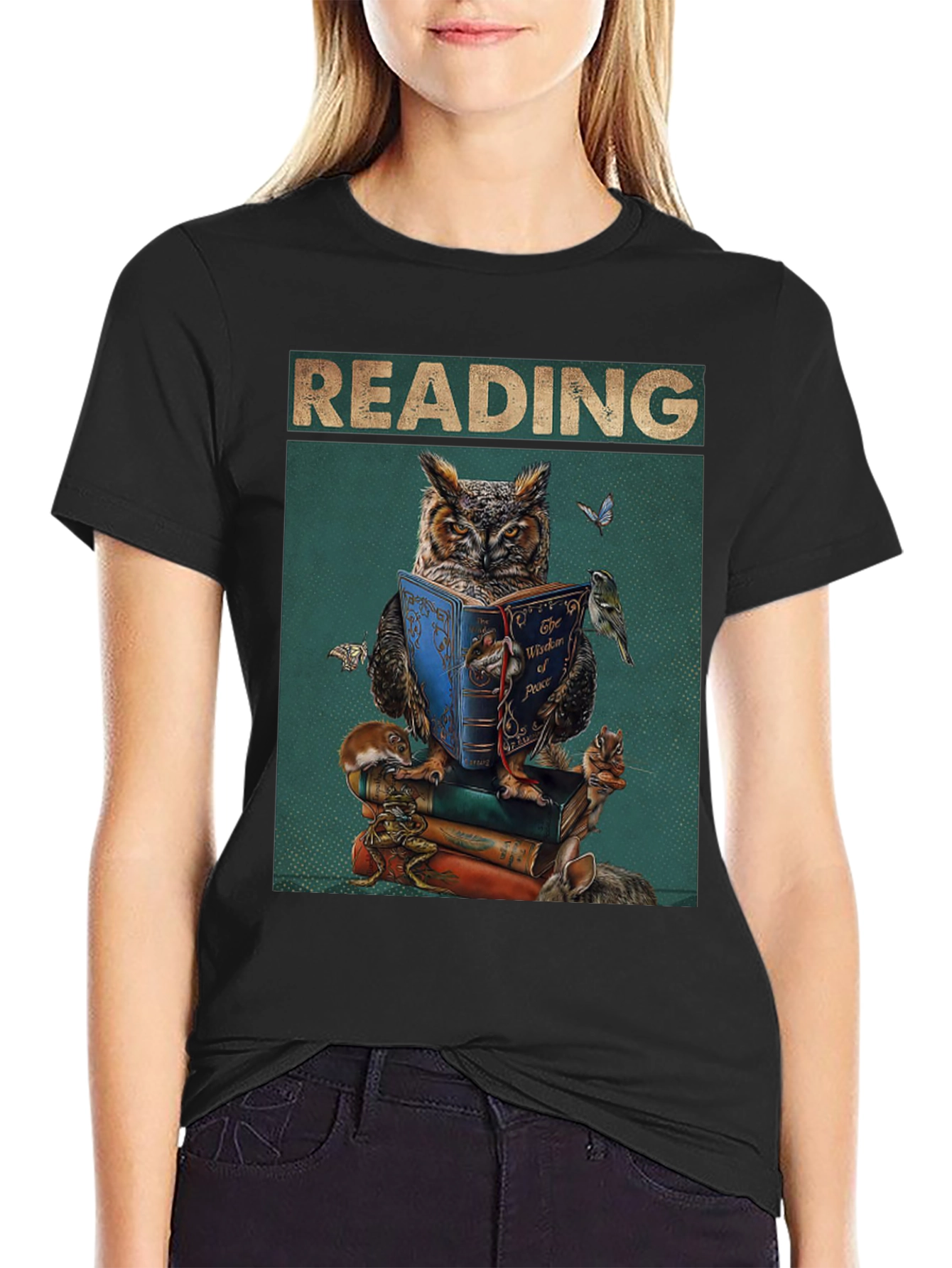 Reading Owl T-Shirt - Book Lovers