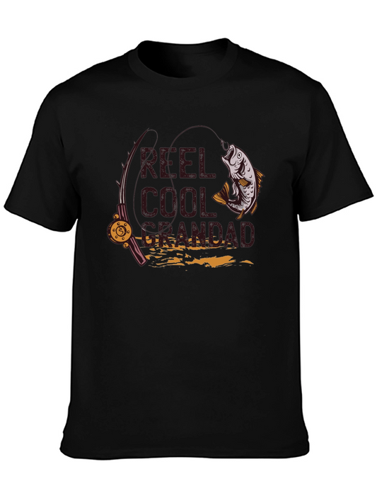 Reel Cool Grandad Fishing T-Shirt - Black