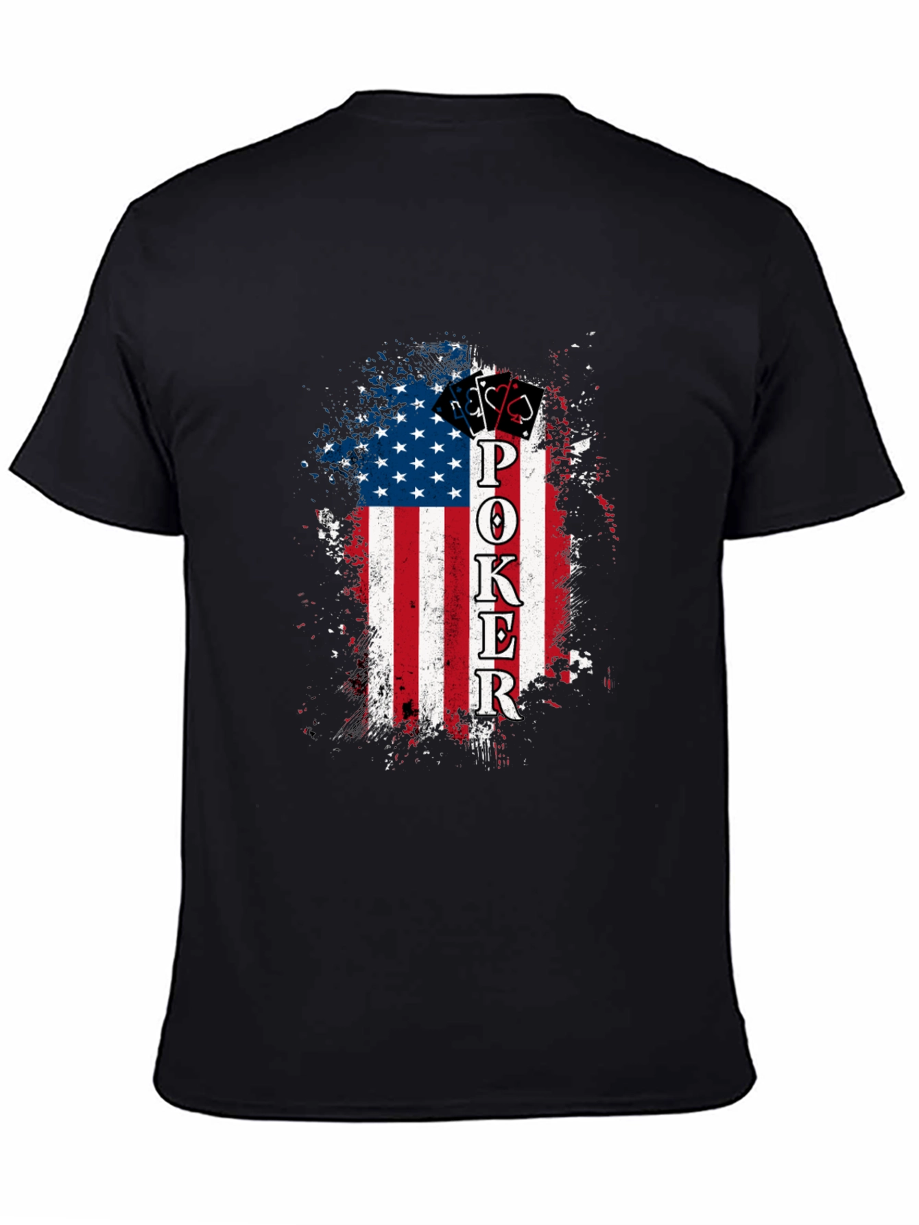 Poker American Flag Graphic T-Shirt
