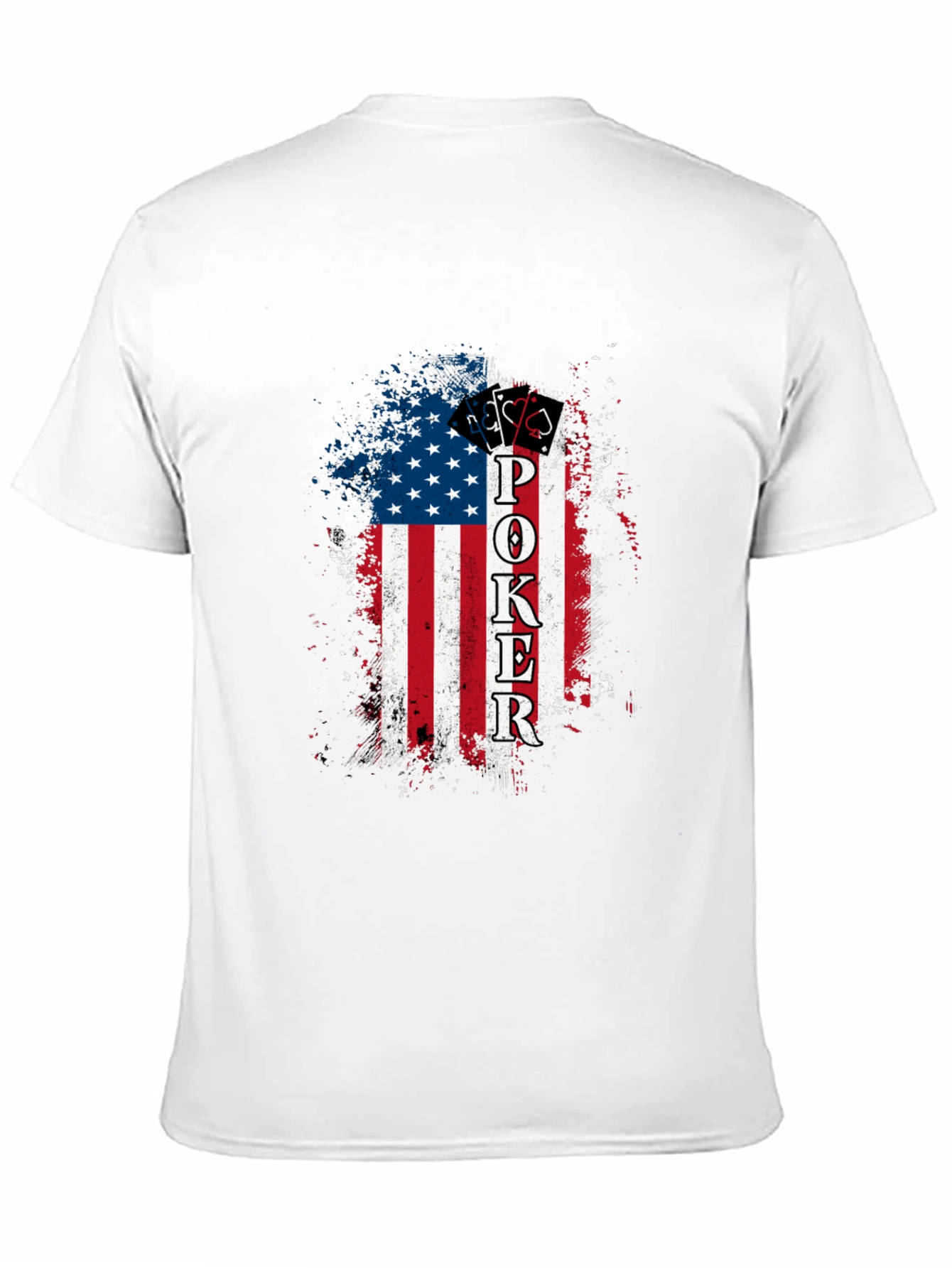 Poker American Flag Graphic T-Shirt