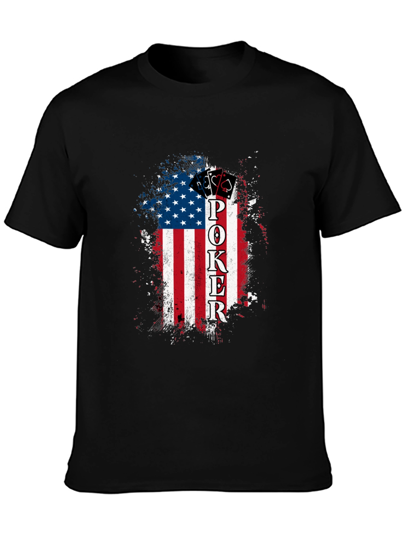 Poker American Flag Graphic T-Shirt