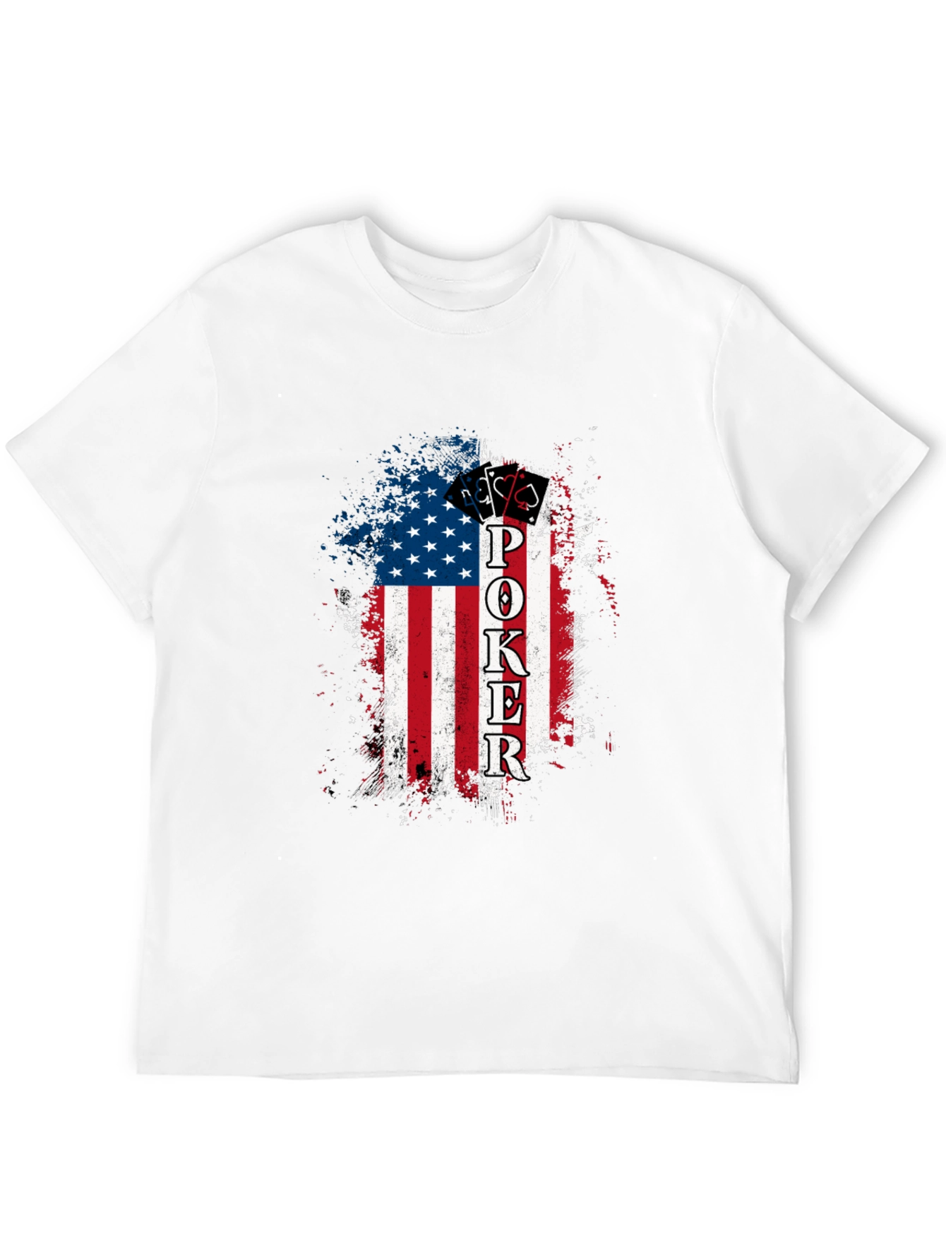 Poker American Flag Graphic T-Shirt