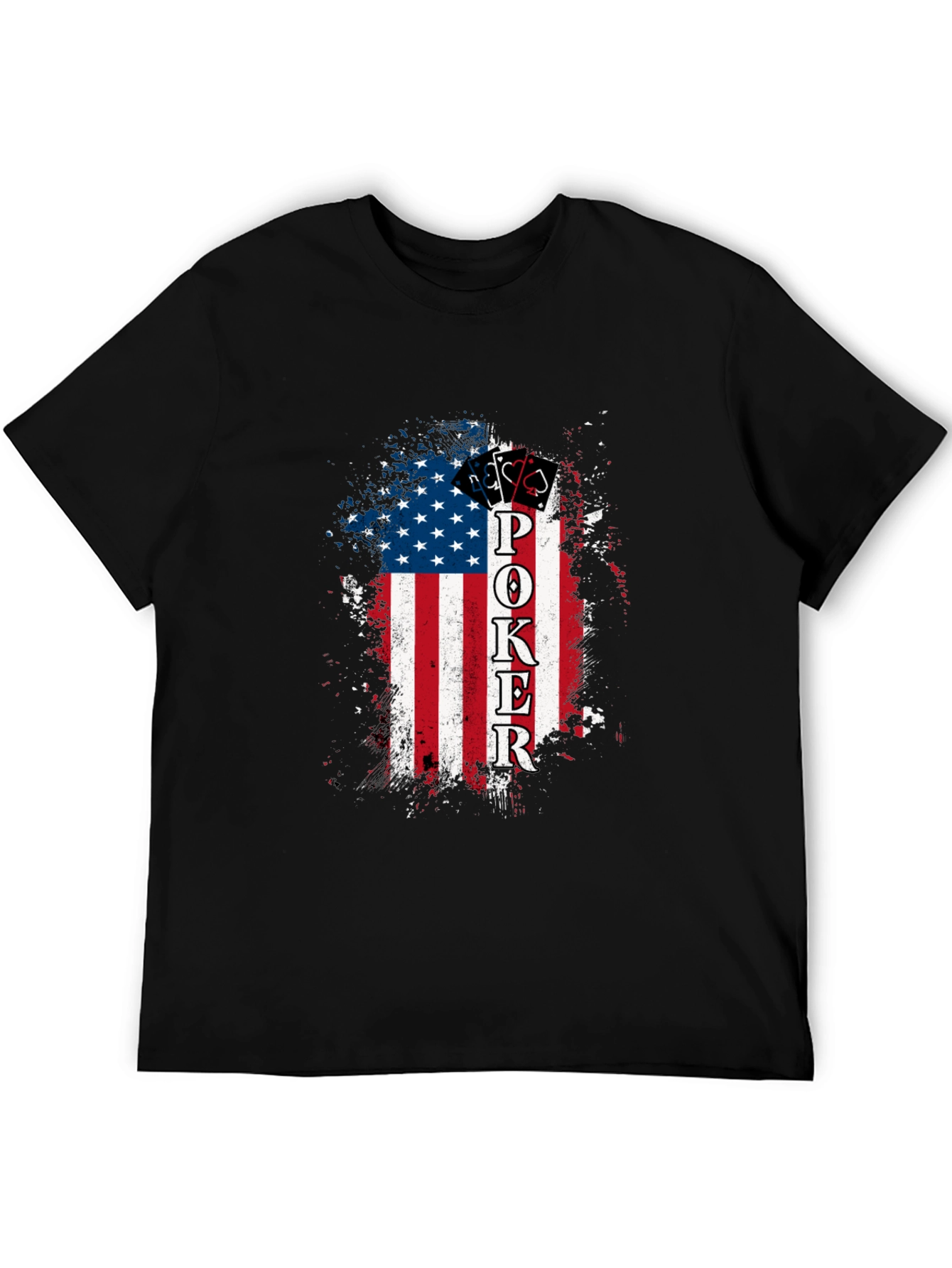 Poker American Flag Graphic T-Shirt