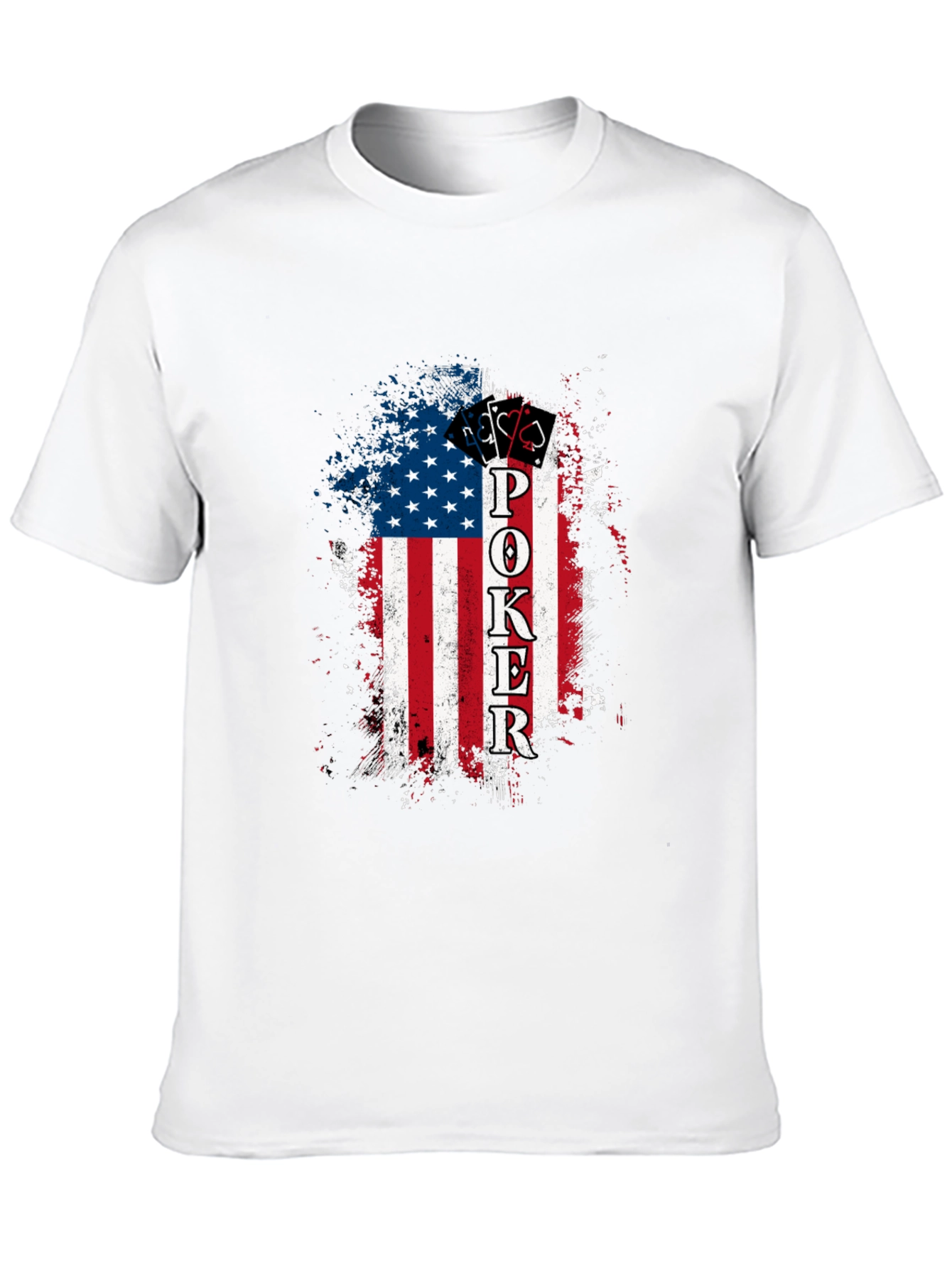 Poker American Flag Graphic T-Shirt