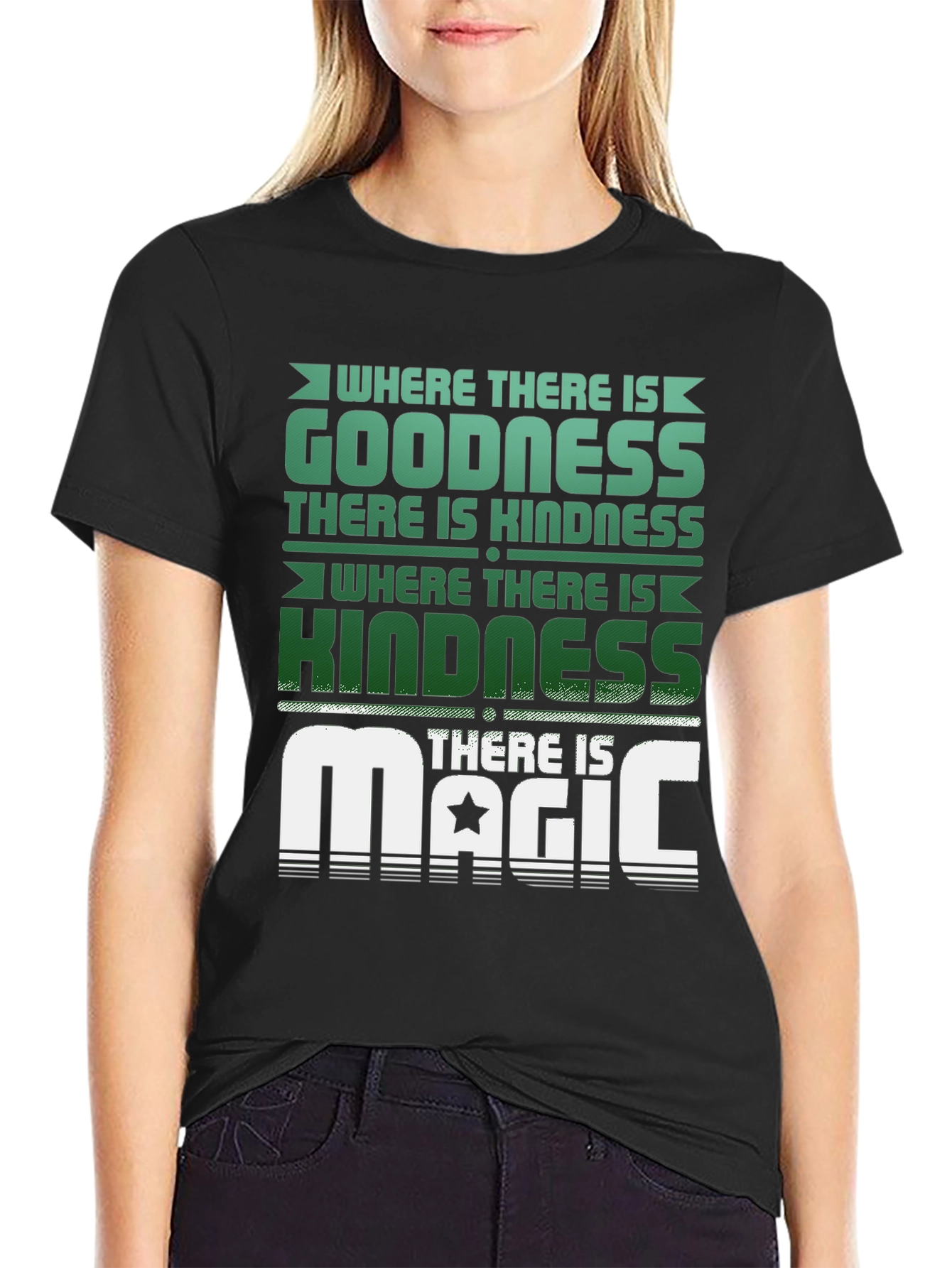 Goodness Kindness Magic Graphic Tee - Black