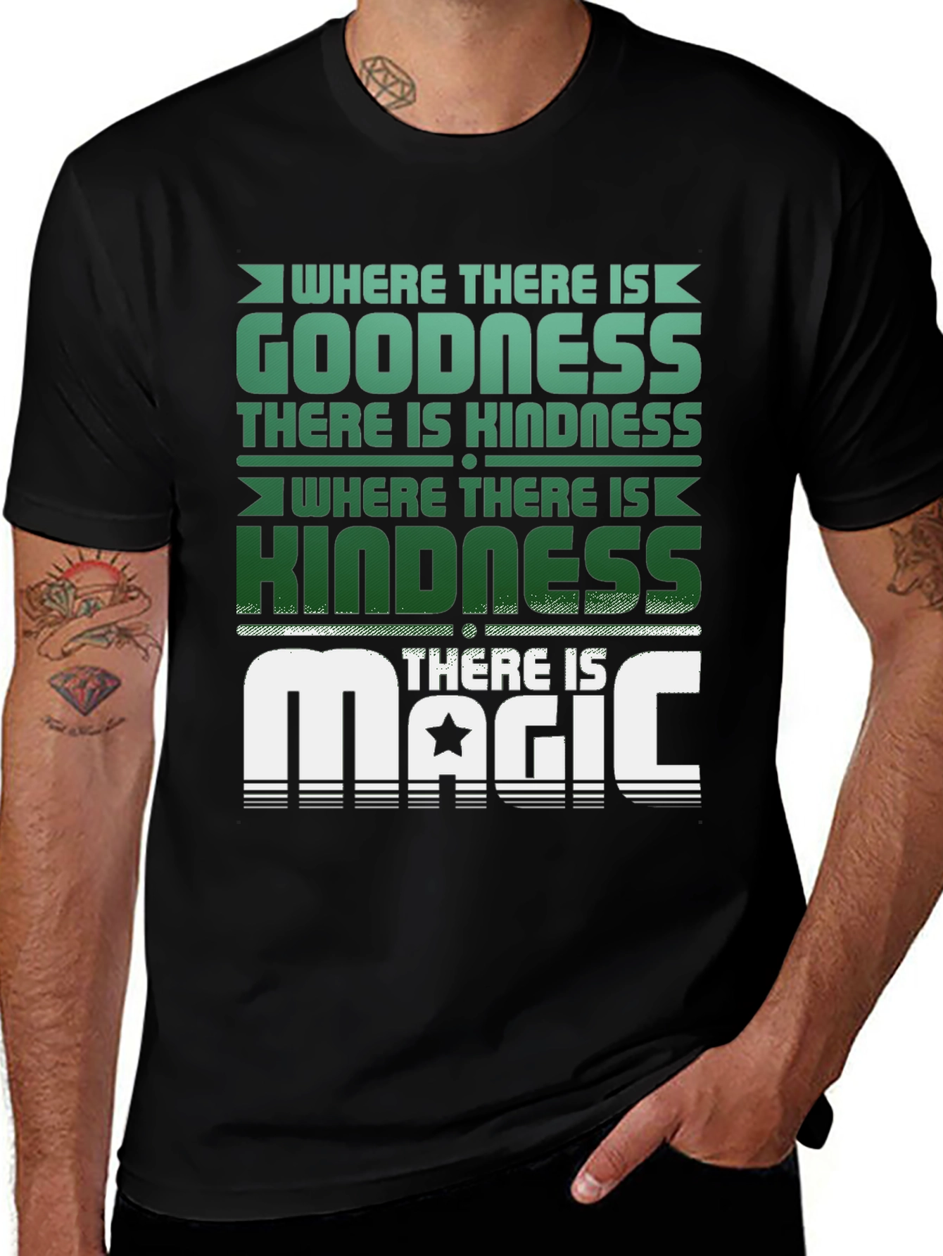 Goodness Kindness Magic Graphic Tee - Black