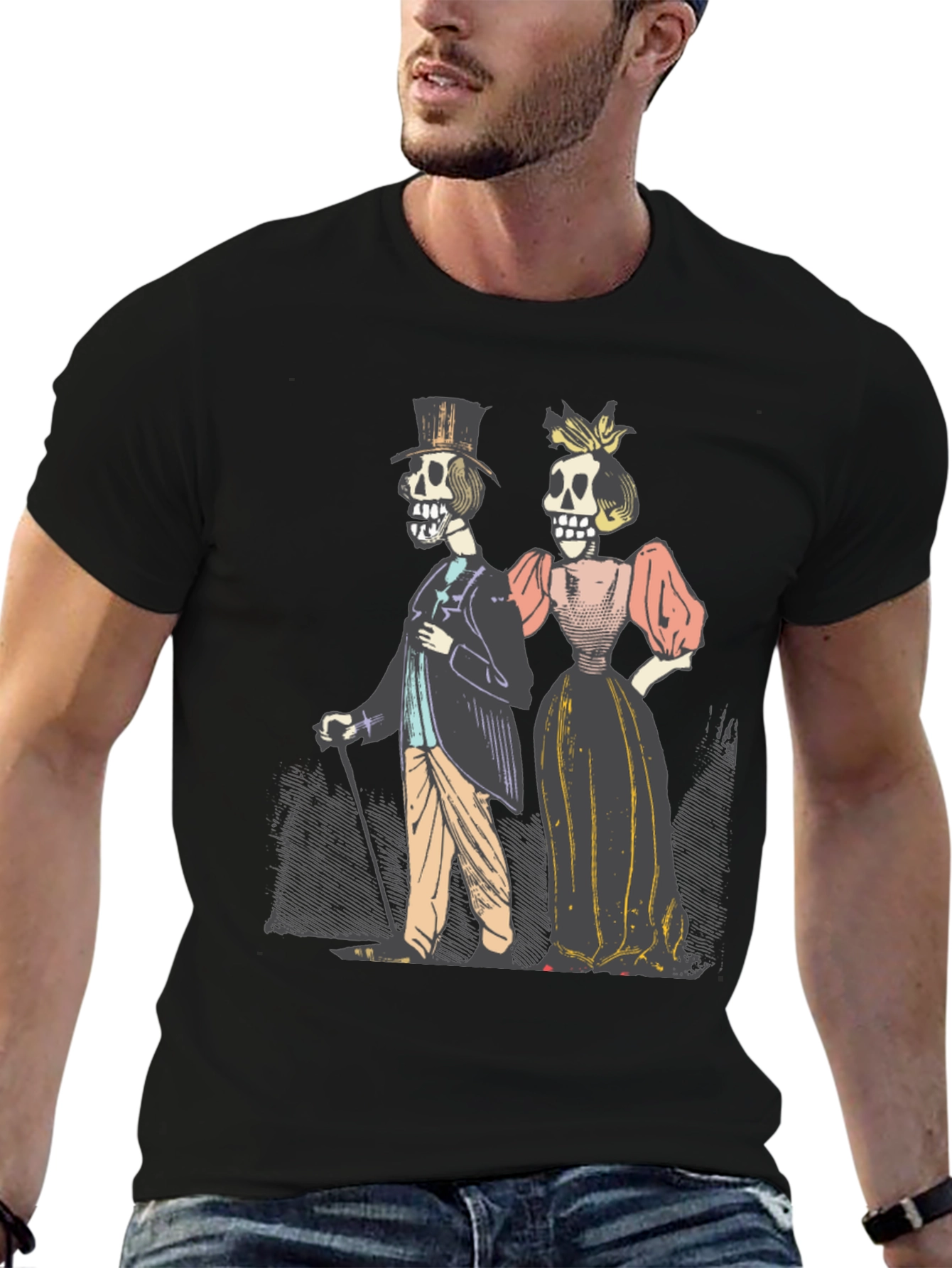 Day of the Dead Couple Graphic T-Shirt