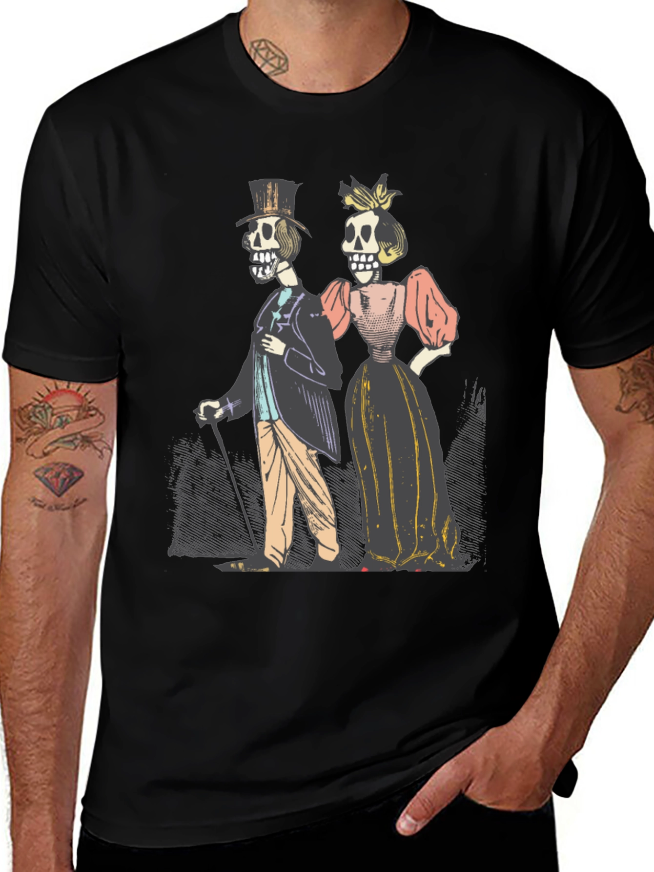 Day of the Dead Couple Graphic T-Shirt