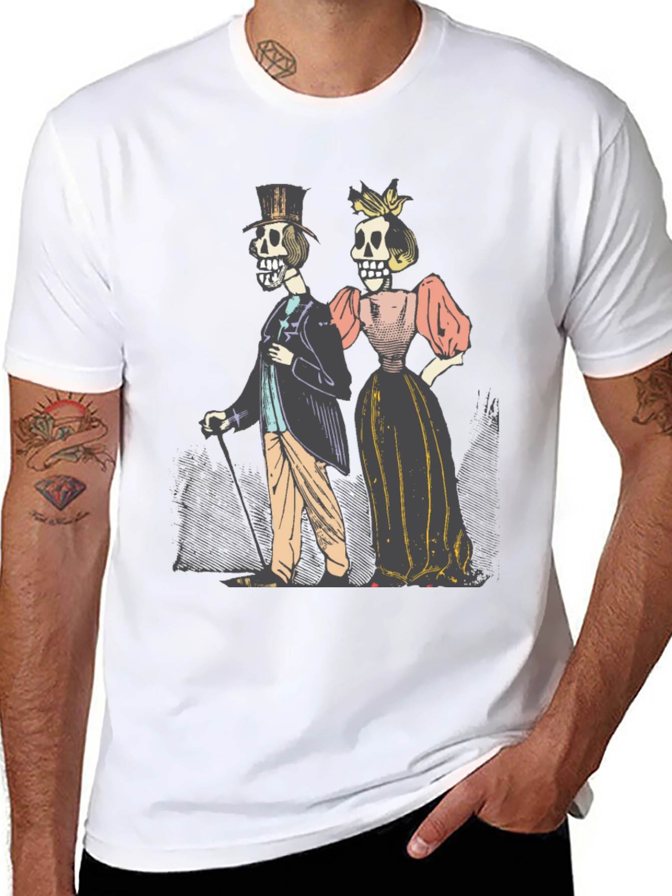 Day of the Dead Couple Graphic T-Shirt