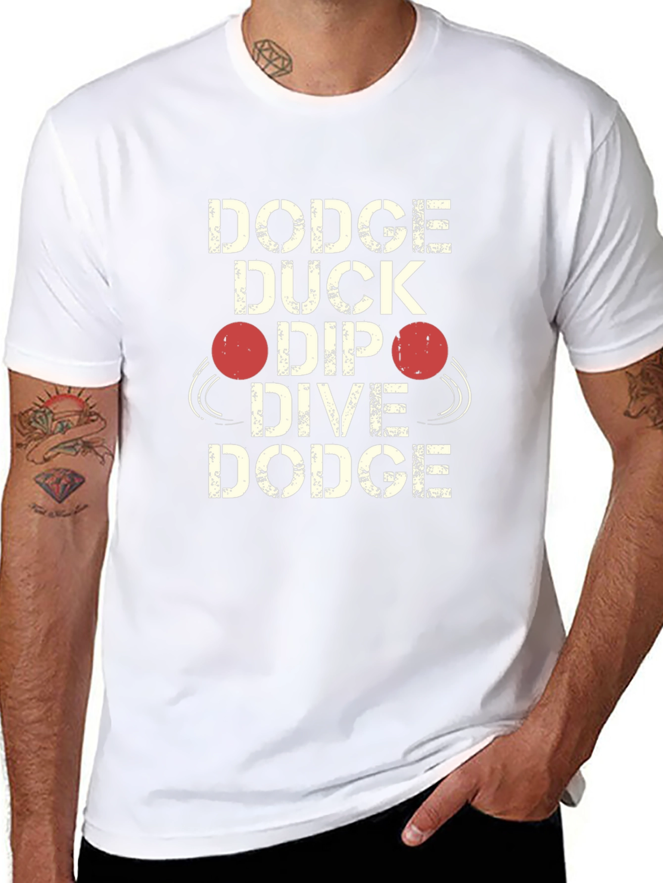 Dodgeball Graphic T-Shirt - Dodge Duck Dip Dive Dodge
