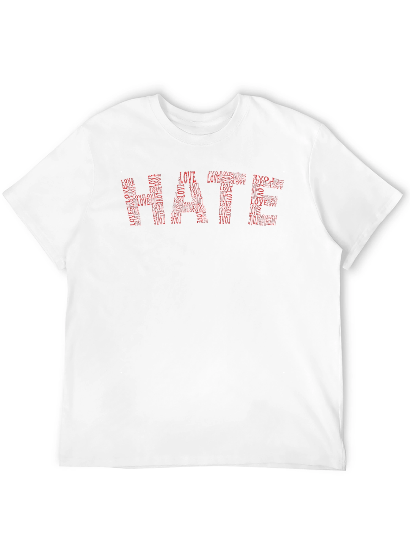 Hate/Love Graphic T-Shirt - Black Crew Neck Tee