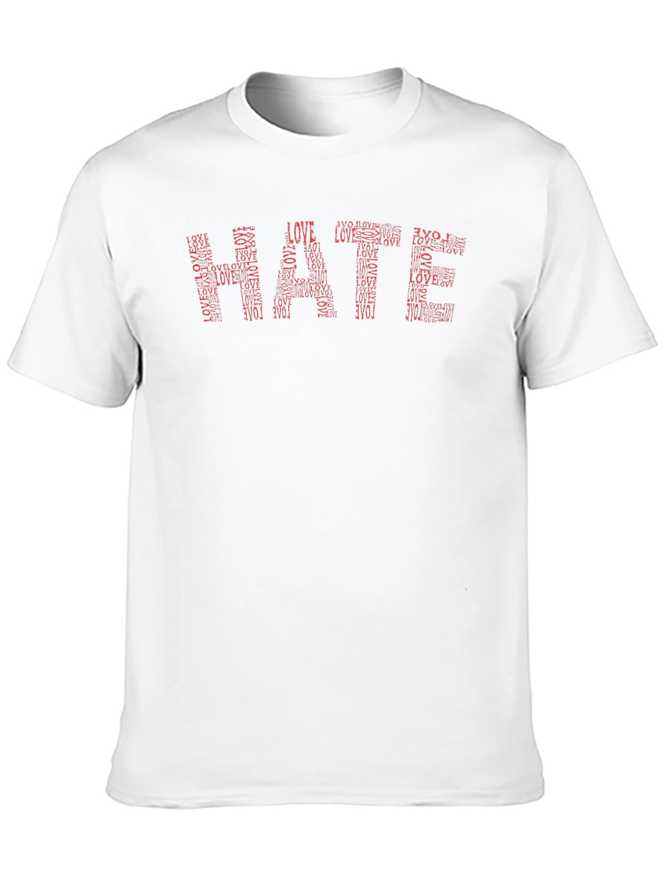 Hate/Love Graphic T-Shirt - Black Crew Neck Tee