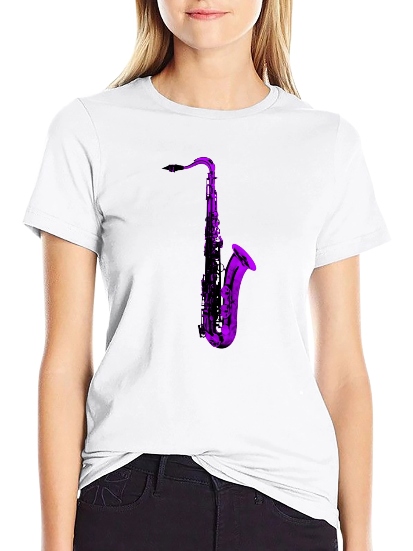 Saxophone Graphic Black T-Shirt