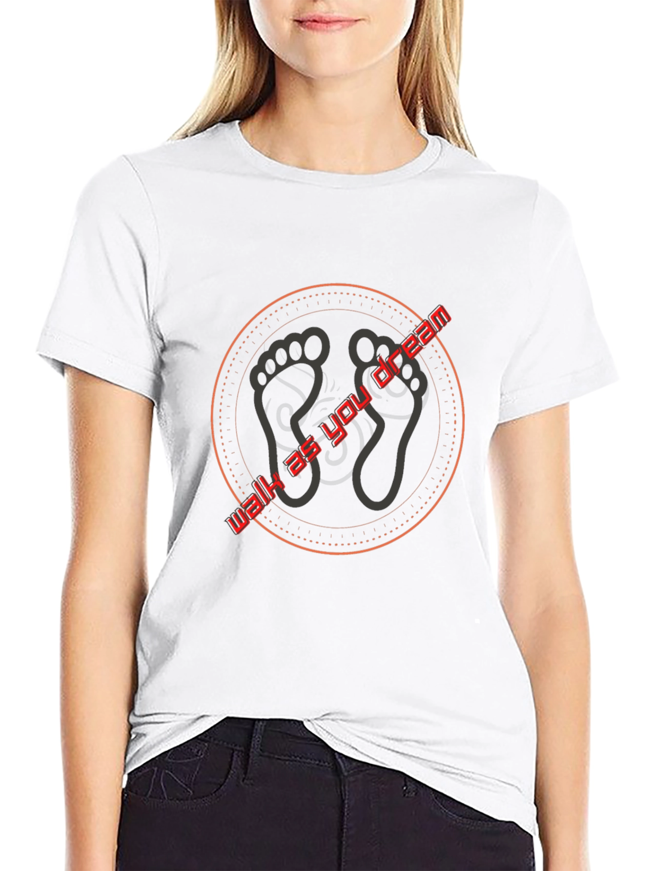 Walk as You Dream T-Shirt - Black Cotton Tee