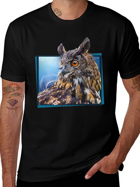 Owl Graphic Tee - Mens Black Short Sleeve