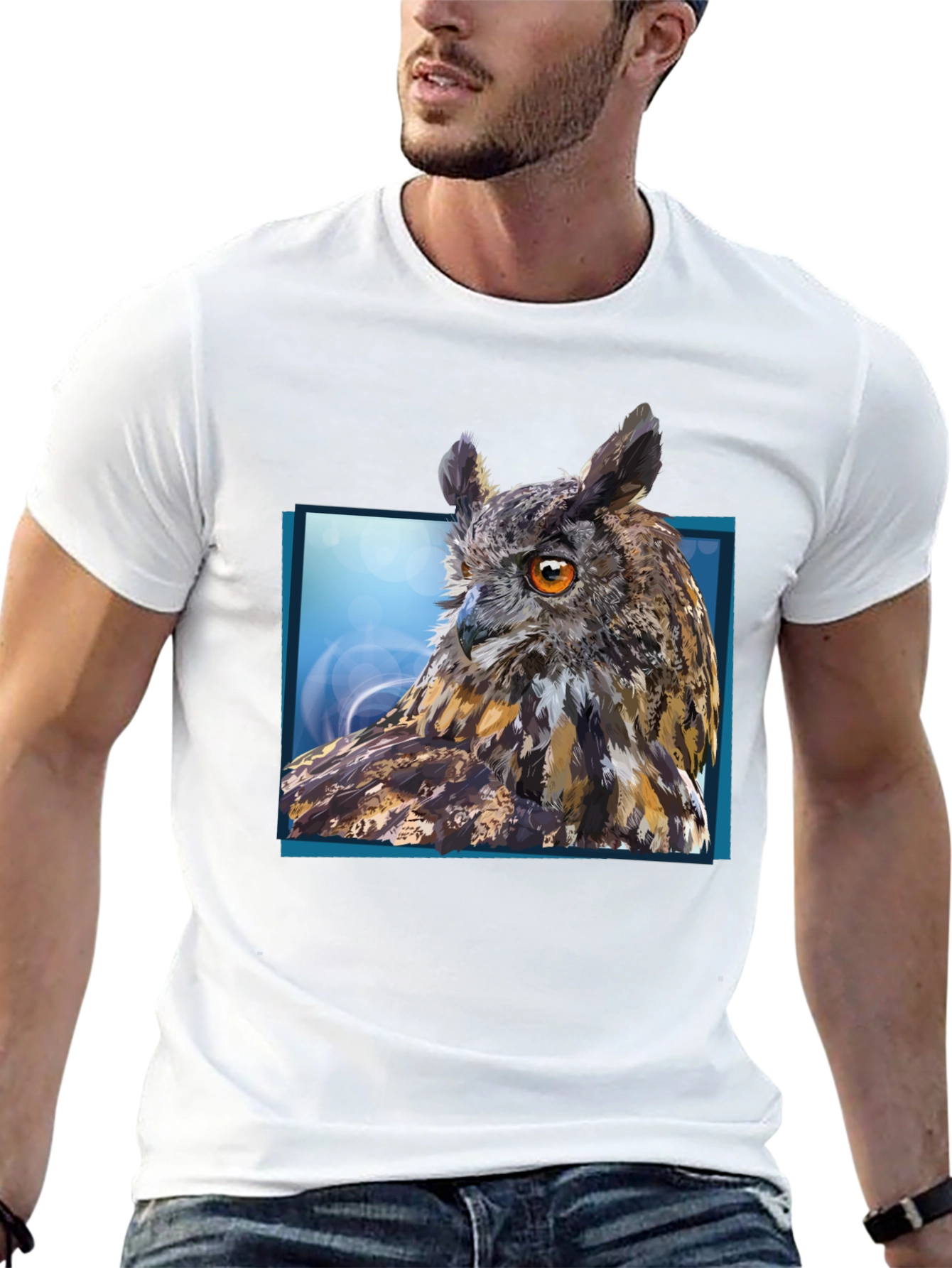 Owl Graphic Tee - Mens Black Short Sleeve