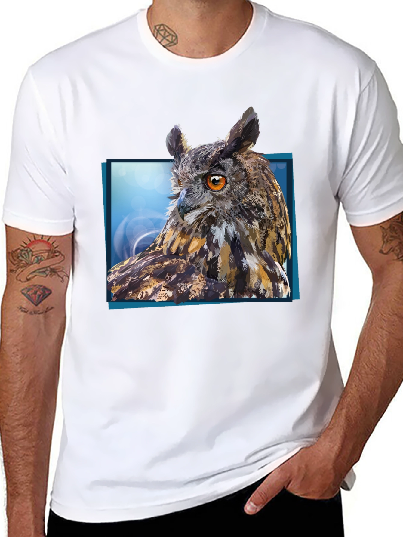 Owl Graphic Tee - Mens Black Short Sleeve