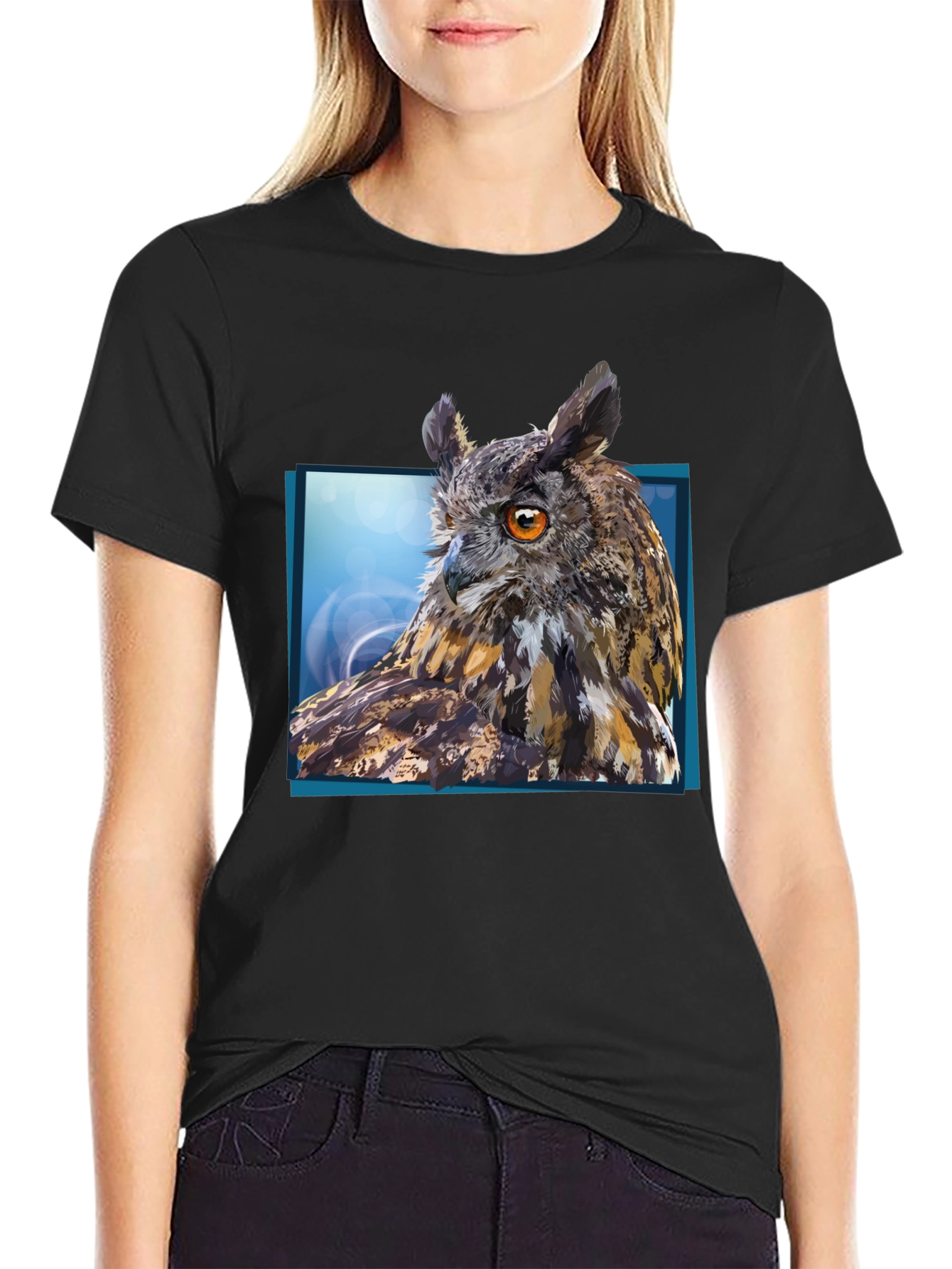 Owl Graphic Tee - Mens Black Short Sleeve