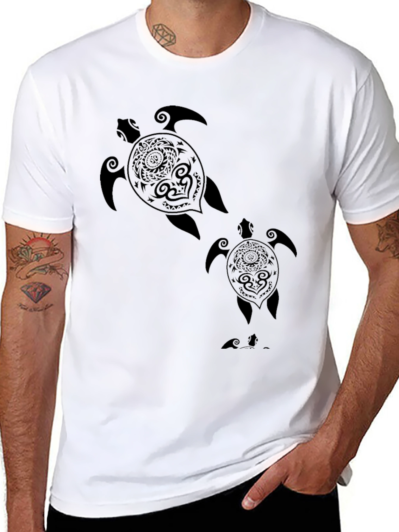 Black Turtle Graphic Tee - Stylish Mens T-Shirt