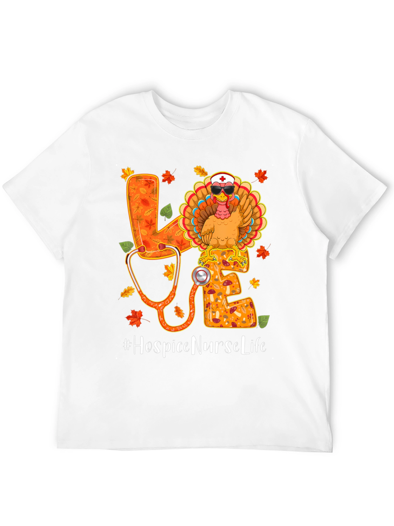 Hospice Nurse Life Thanksgiving Turkey T-Shirt