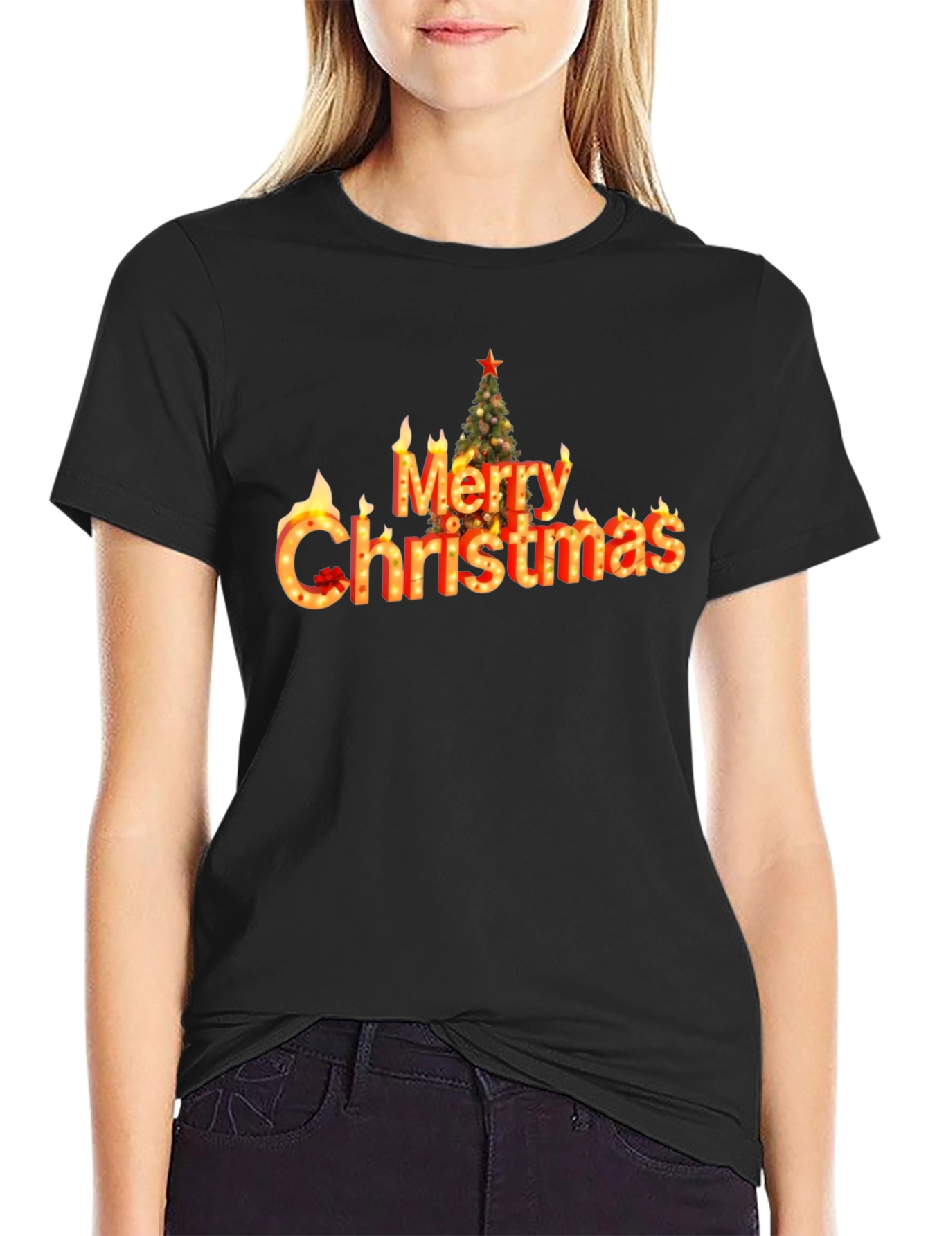 Merry Christmas Flame T-Shirt