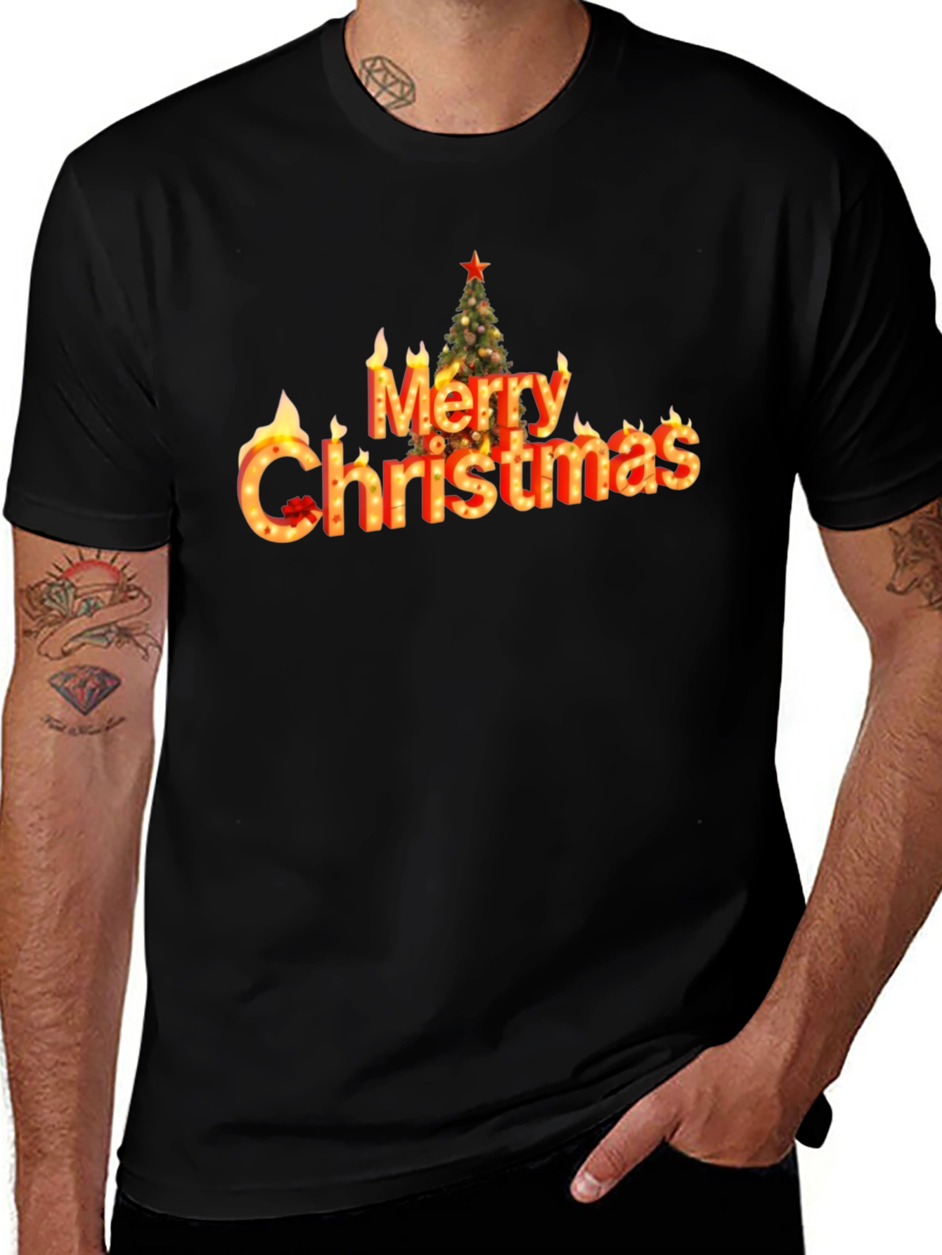 Merry Christmas Flame T-Shirt