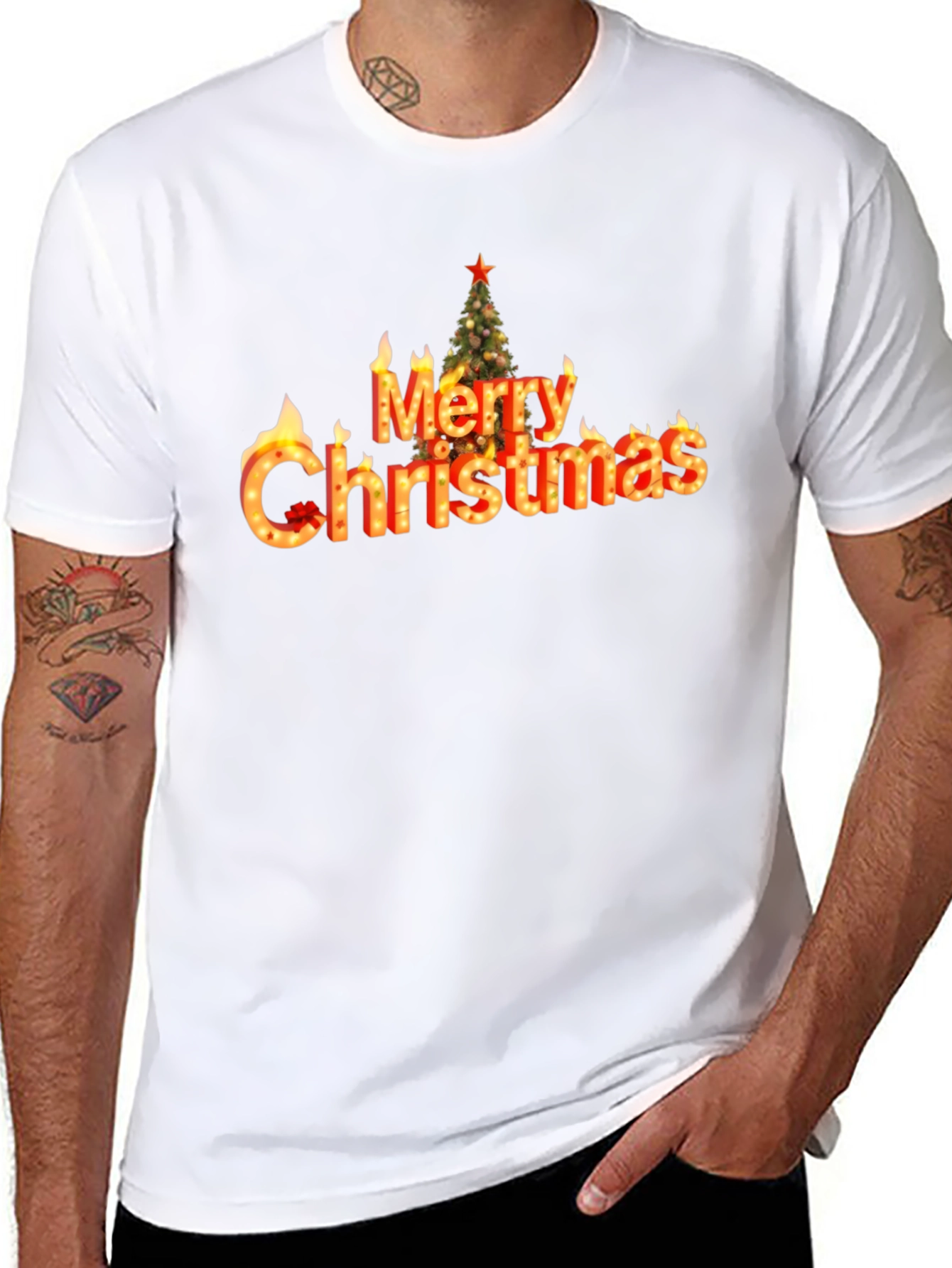 Merry Christmas Flame T-Shirt