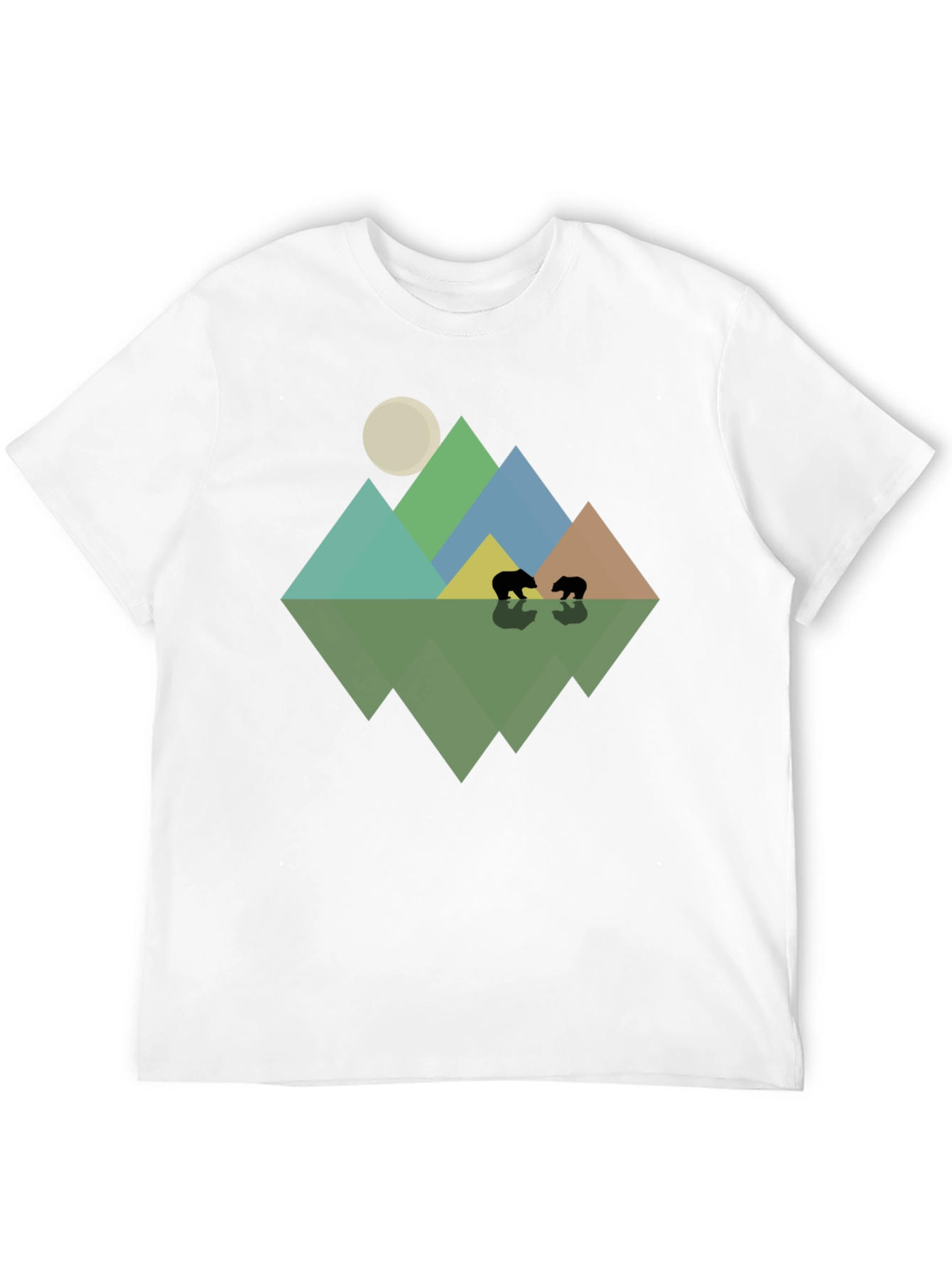 Geometric Mountain & Bear T-Shirt