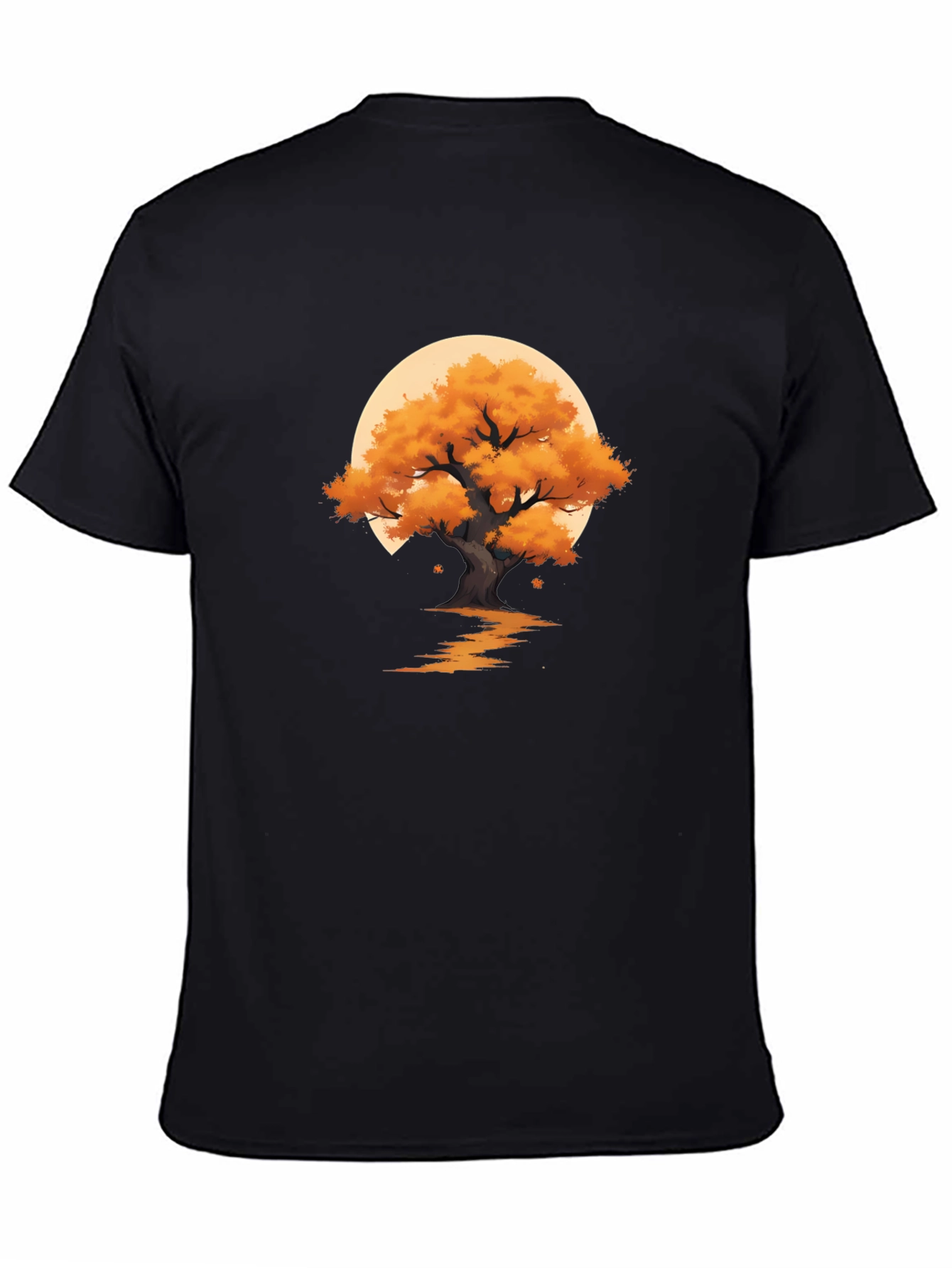 Autumn Tree Graphic Black T-Shirt