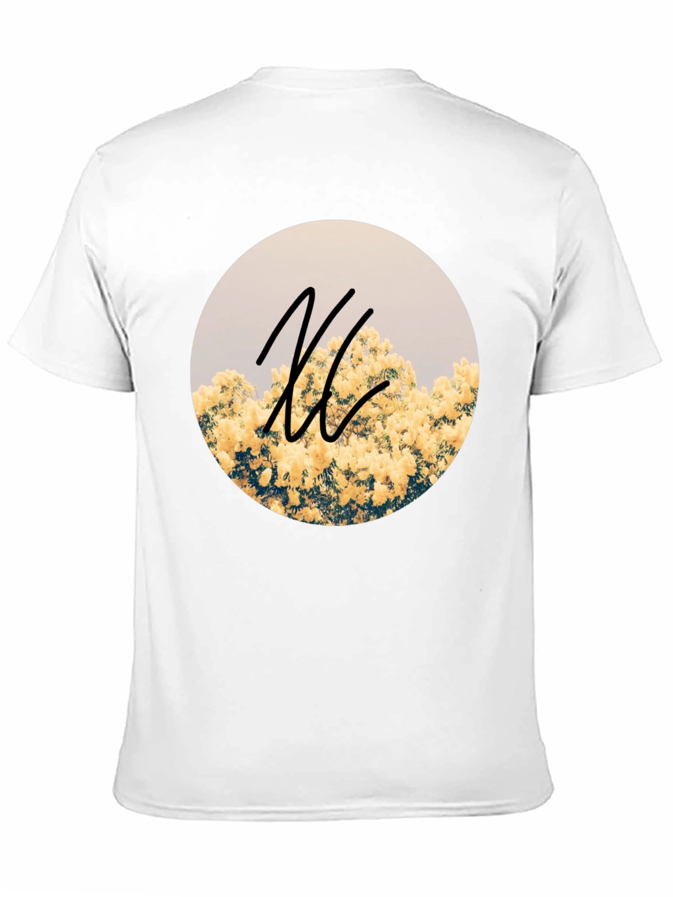 Floral Circle Graphic Black T-Shirt