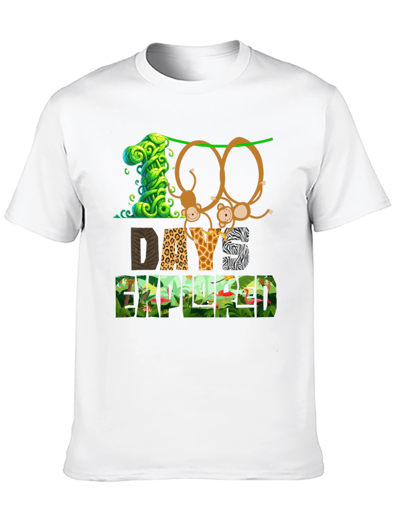 100 Days Wilder T-Shirt - Jungle Animal Design