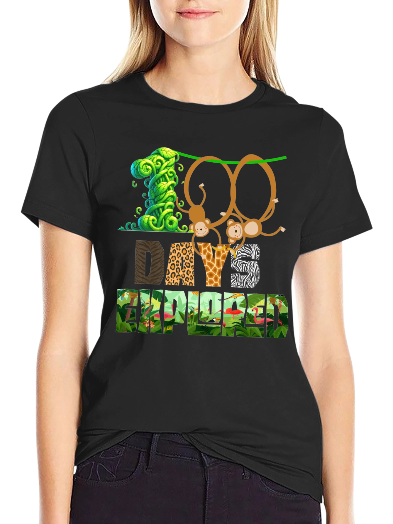 100 Days Wilder T-Shirt - Jungle Animal Design