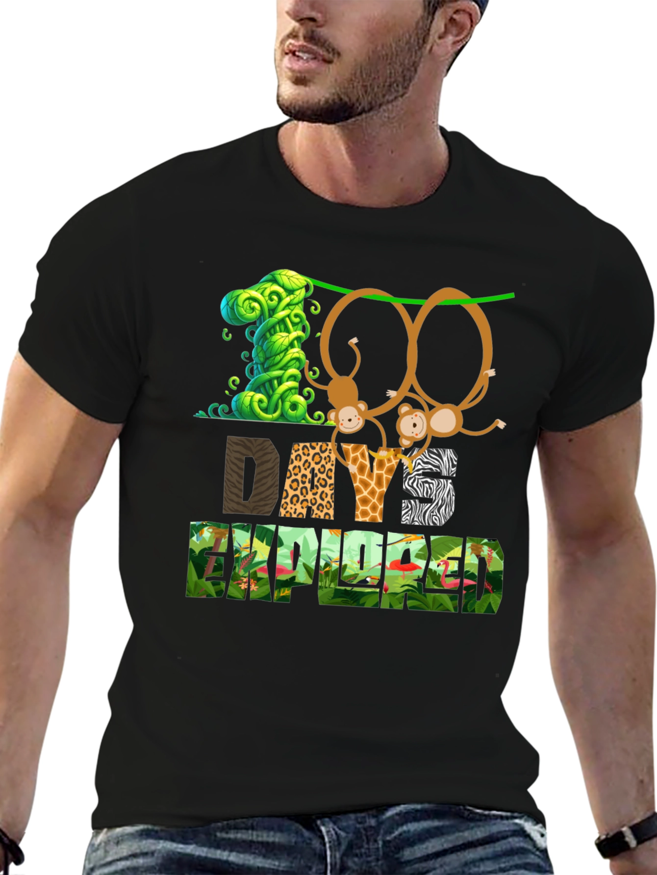 100 Days Wilder T-Shirt - Jungle Animal Design