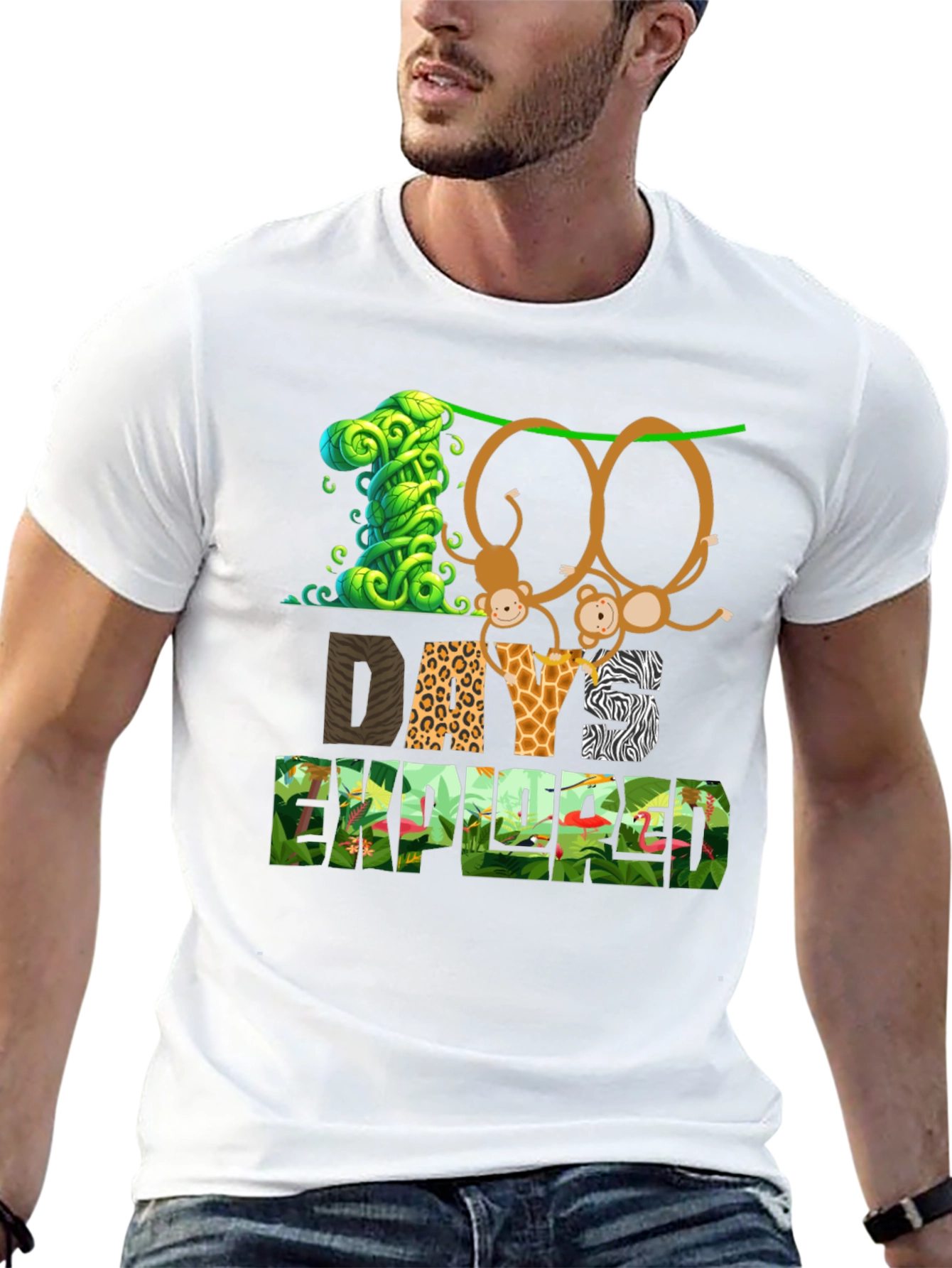 100 Days Wilder T-Shirt - Jungle Animal Design