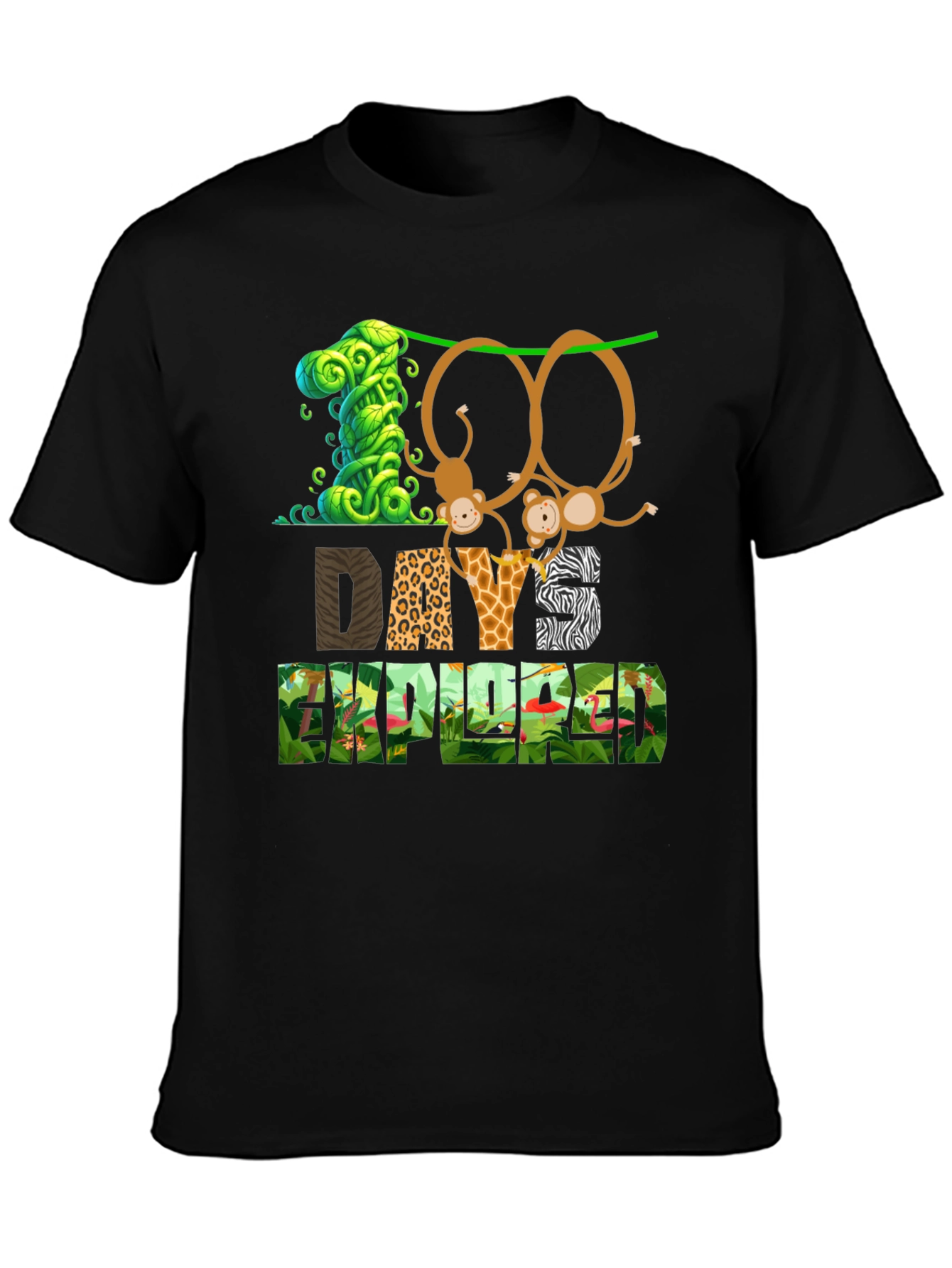 100 Days Wilder T-Shirt - Jungle Animal Design