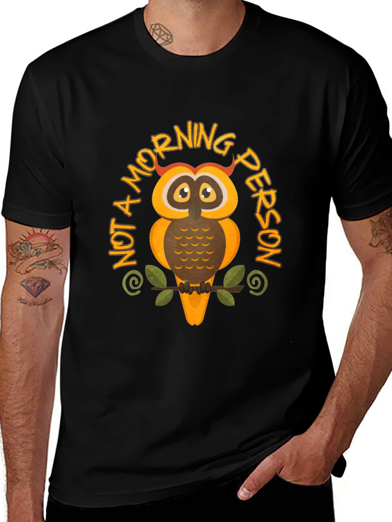 Not a Morning Person Owl Graphic T-Shirt