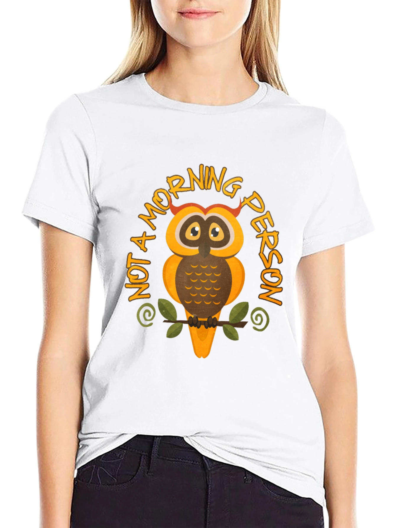 Not a Morning Person Owl Graphic T-Shirt
