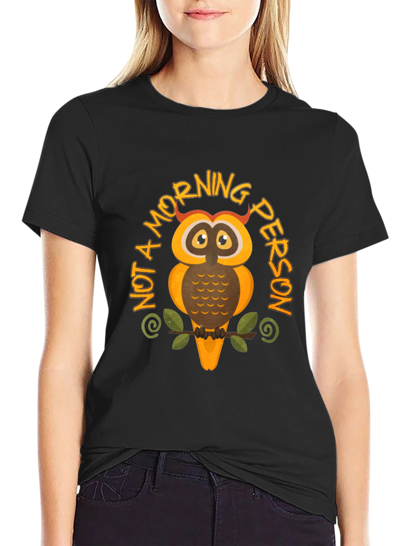 Not a Morning Person Owl Graphic T-Shirt