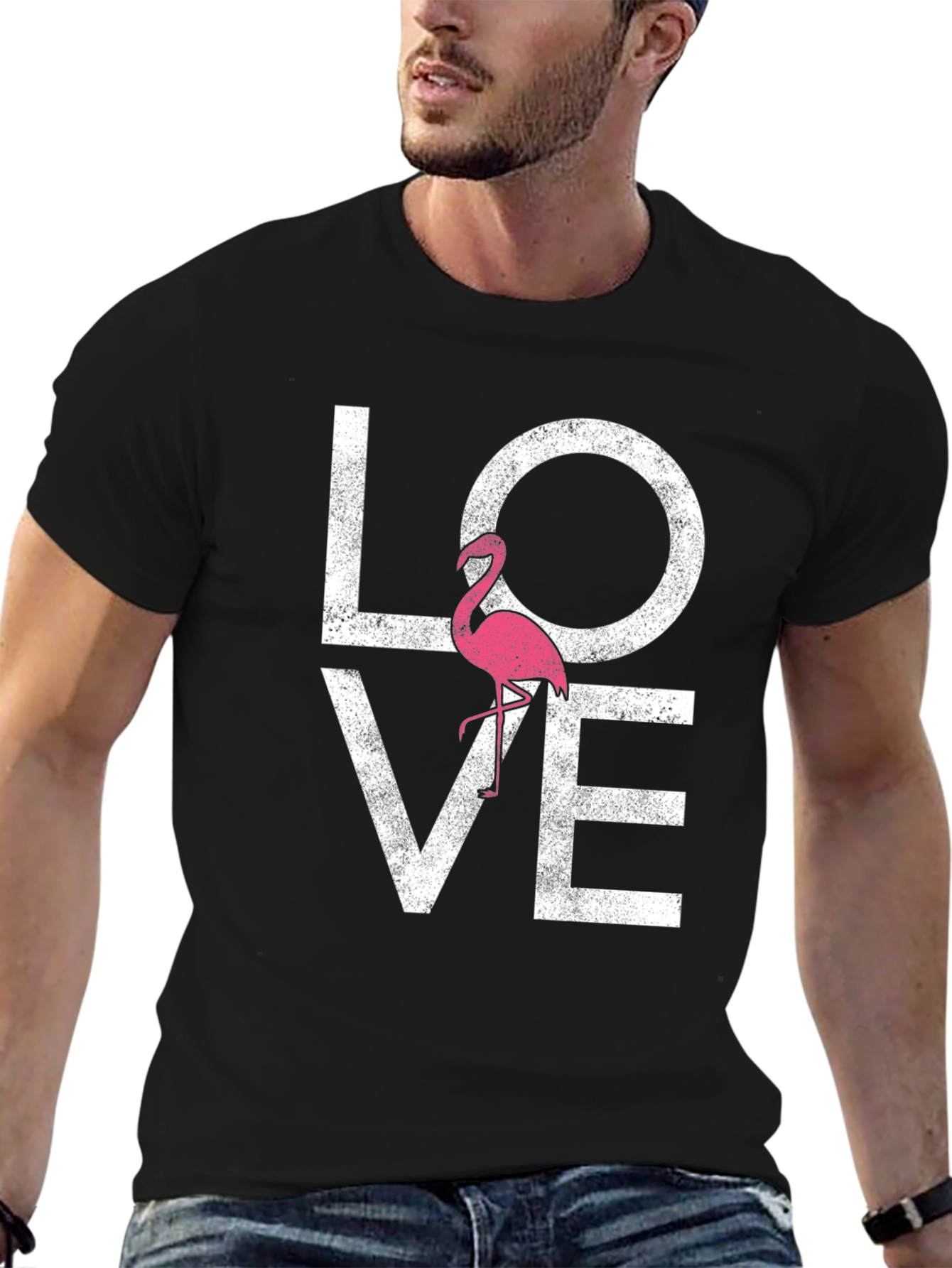 Flamingo Love Graphic Tee - Stylish Mens T-Shirt