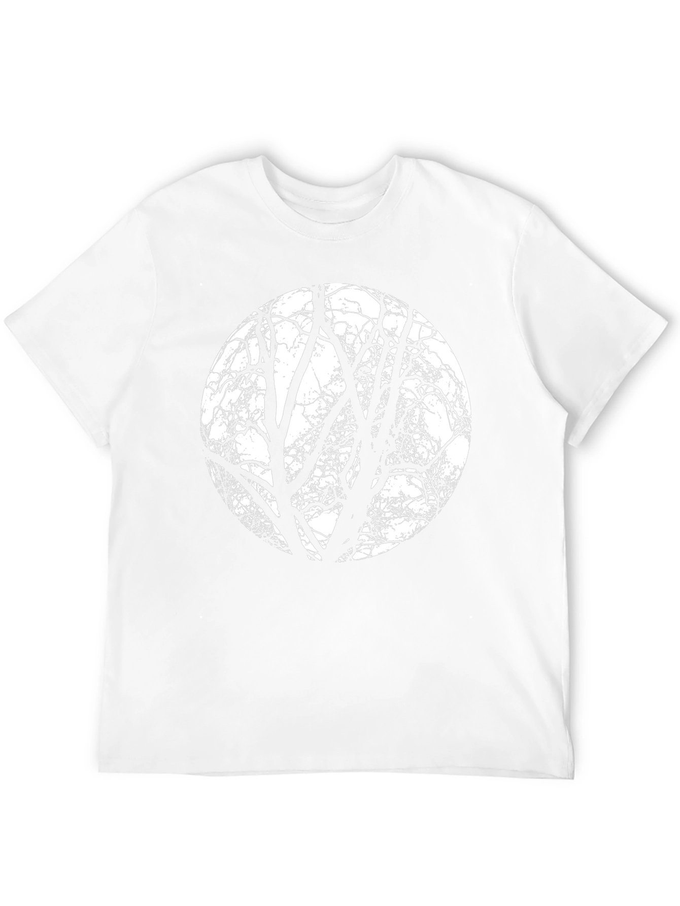 Tree Branch Silhouette Graphic Tee - Black Cotton Blend