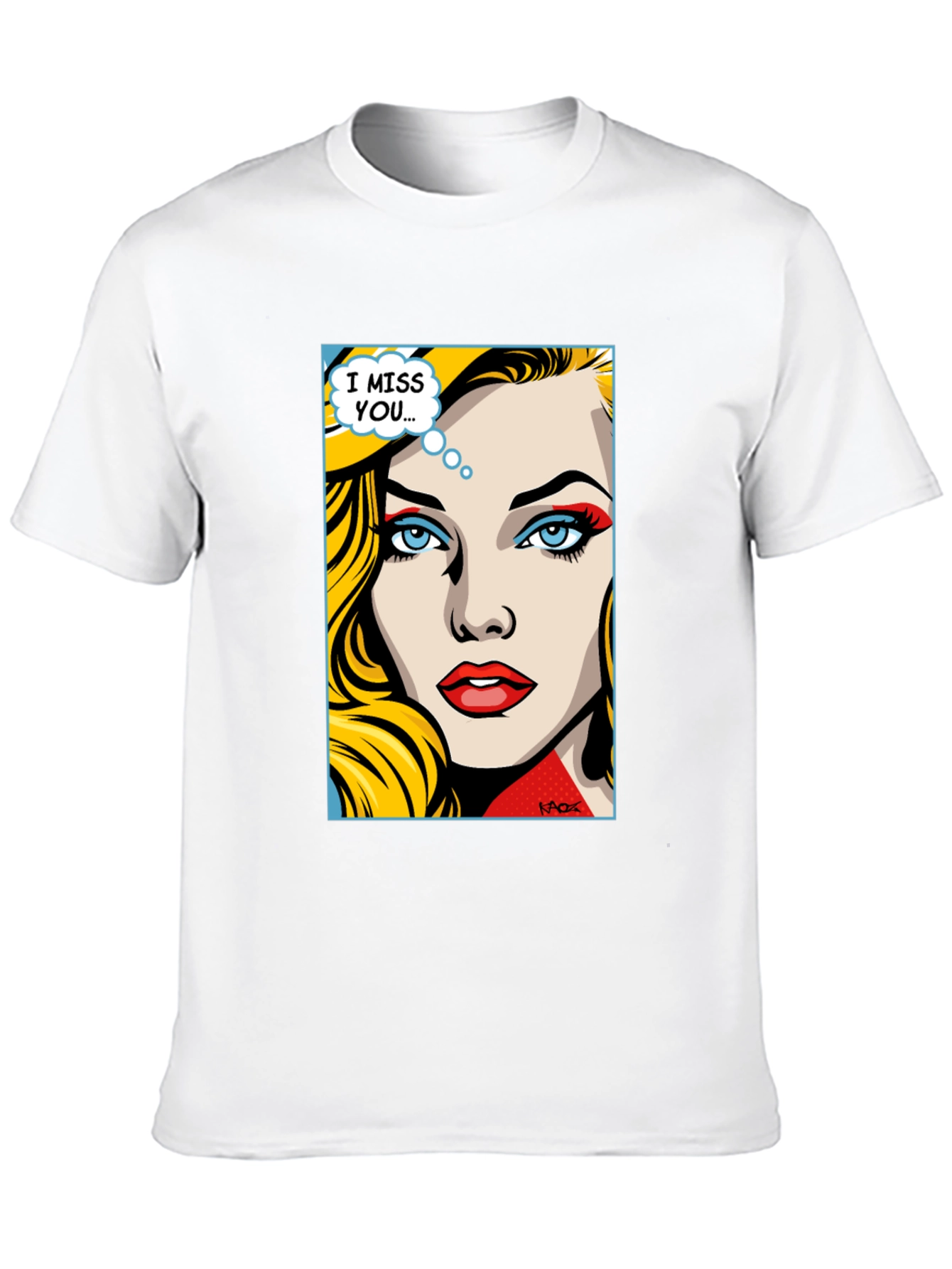 Pop Art I Miss You Graphic Tee - Black