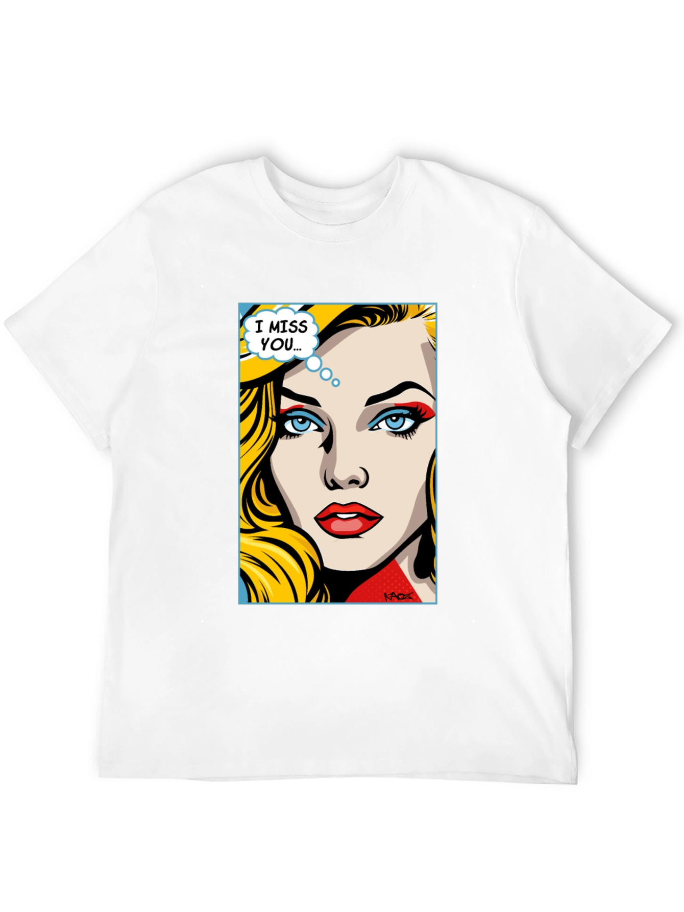 Pop Art I Miss You Graphic Tee - Black