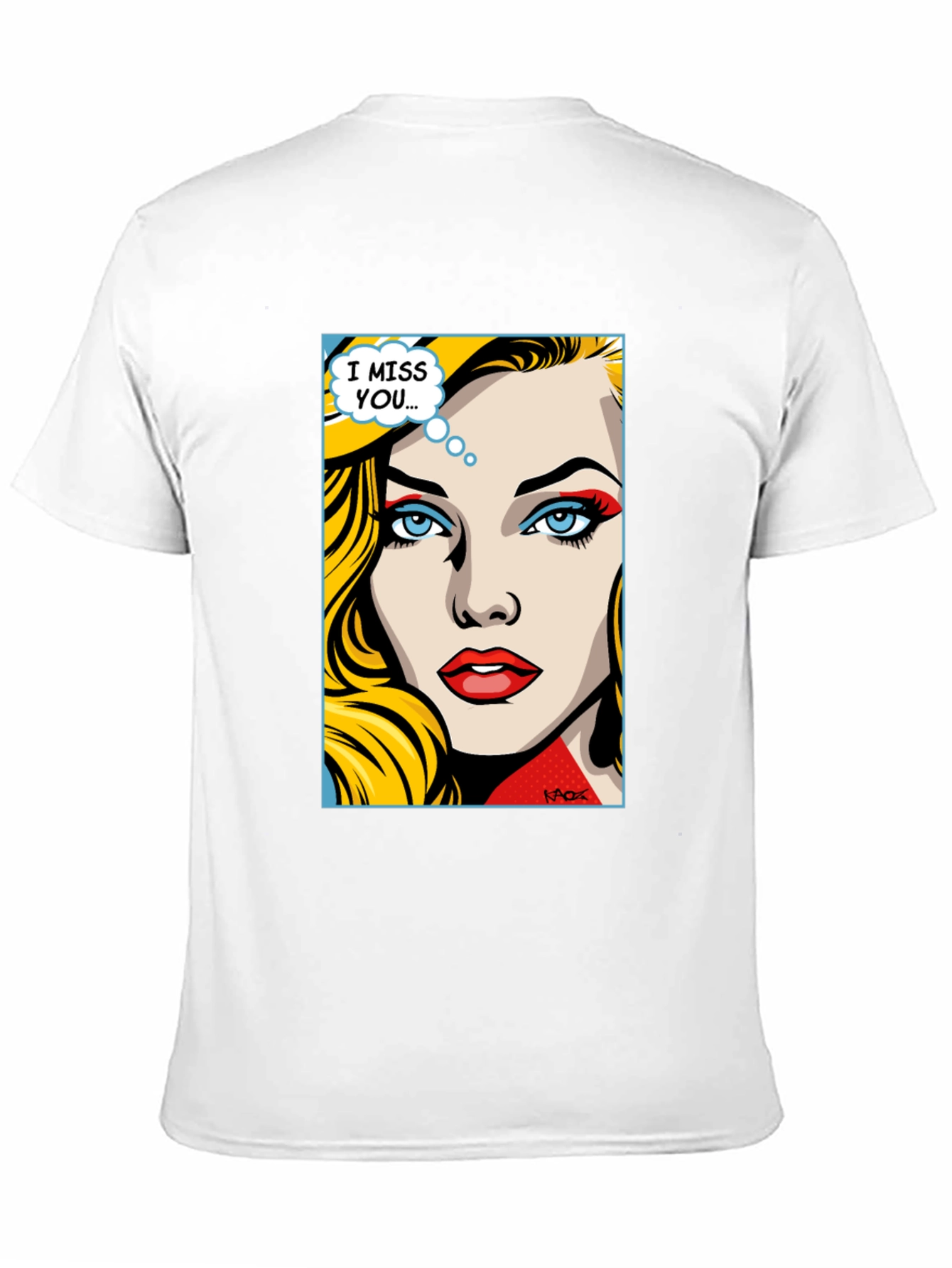 Pop Art I Miss You Graphic Tee - Black