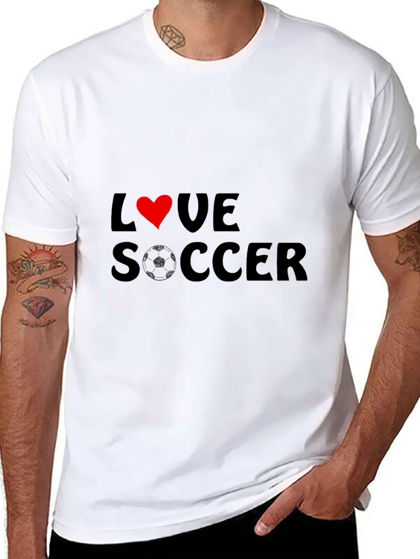Love Soccer T-Shirt - Black Graphic Tee