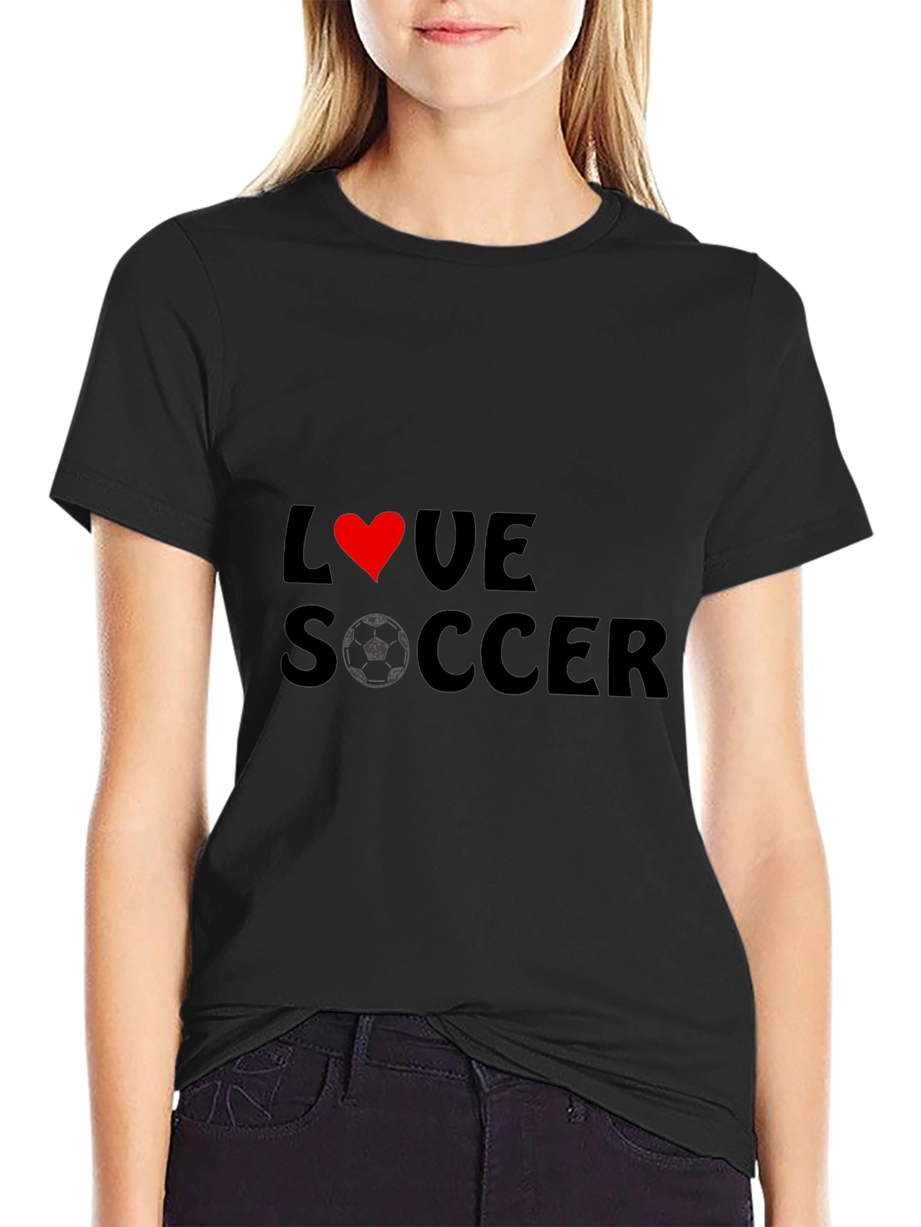 Love Soccer T-Shirt - Black Graphic Tee