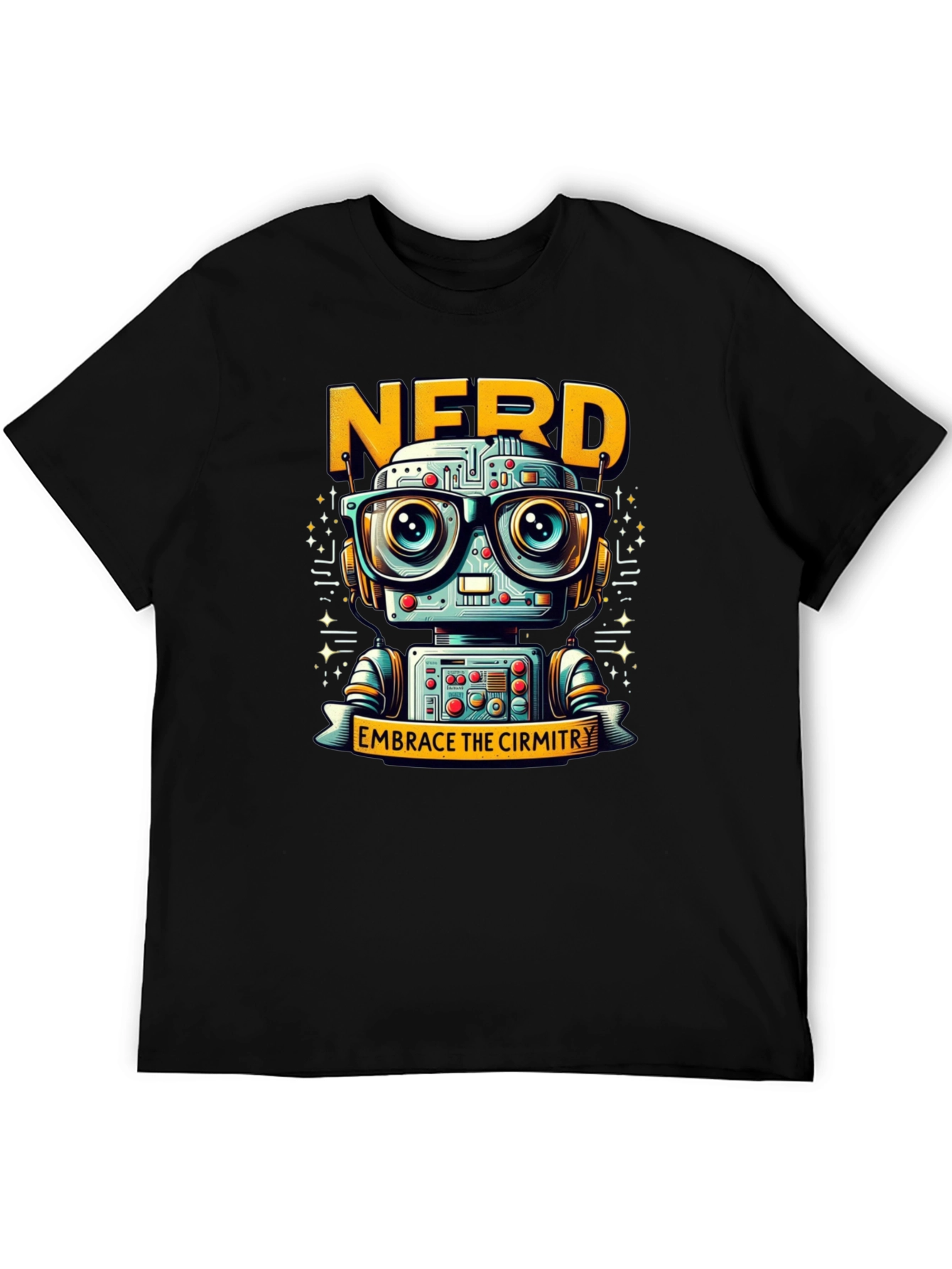Nerd Robot Black T-Shirt