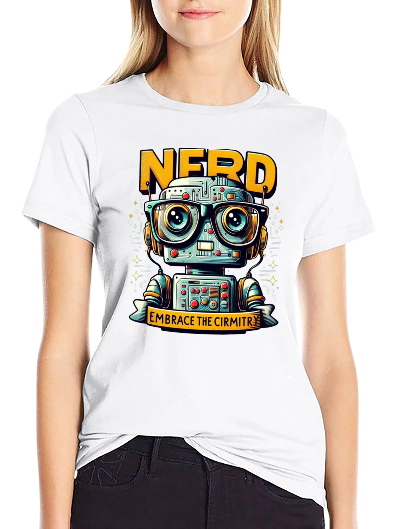 Nerd Robot Black T-Shirt
