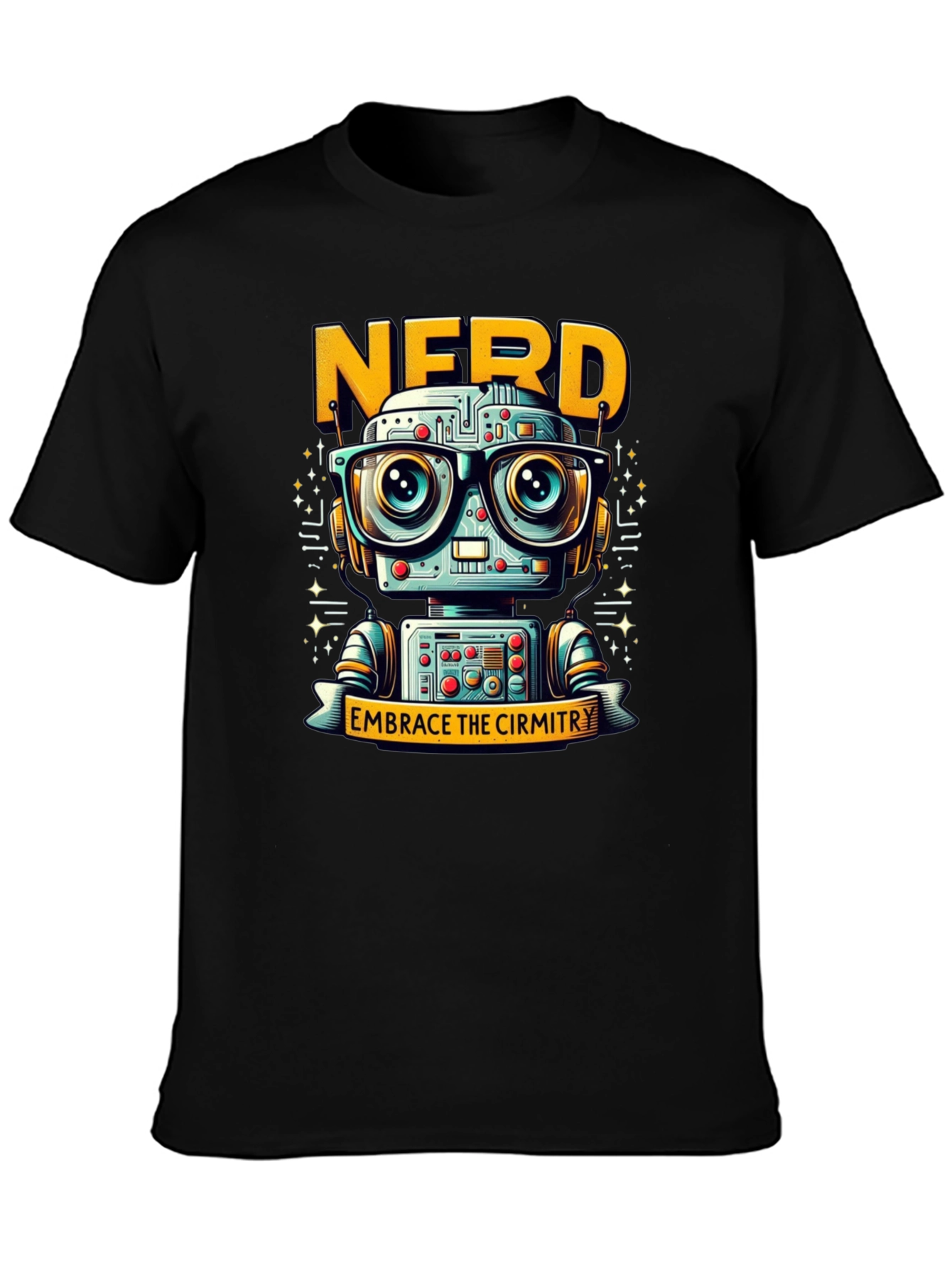 Nerd Robot Black T-Shirt