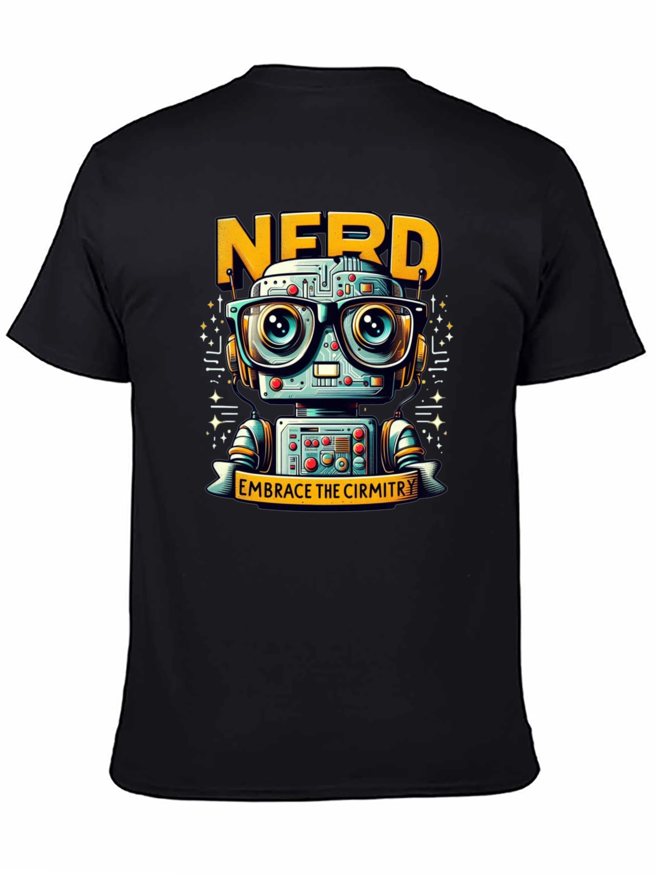 Nerd Robot Black T-Shirt