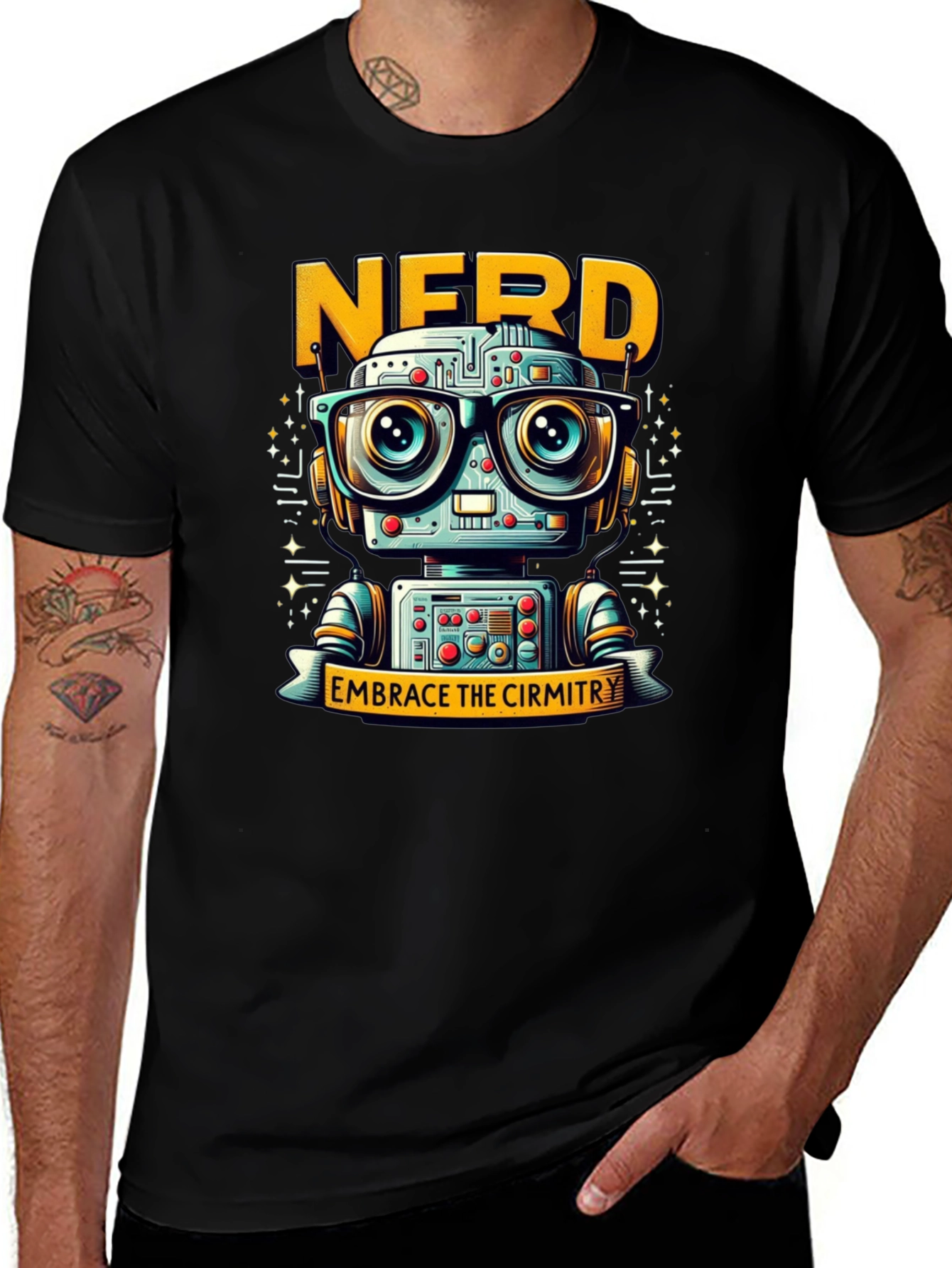 Nerd Robot Black T-Shirt